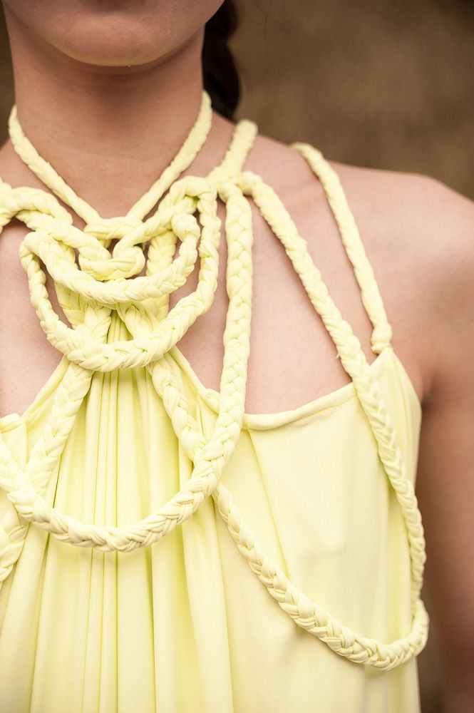 Yellow Backless Drape Dress