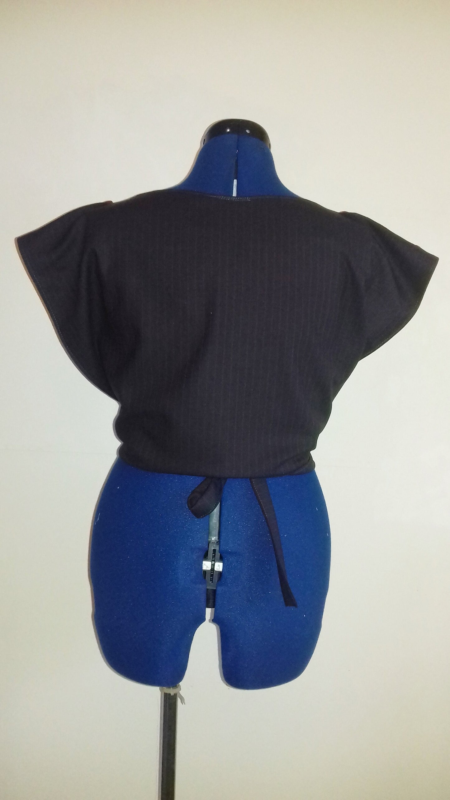 Pinstripe Wrap Purple Red Stripe Retro Style Top