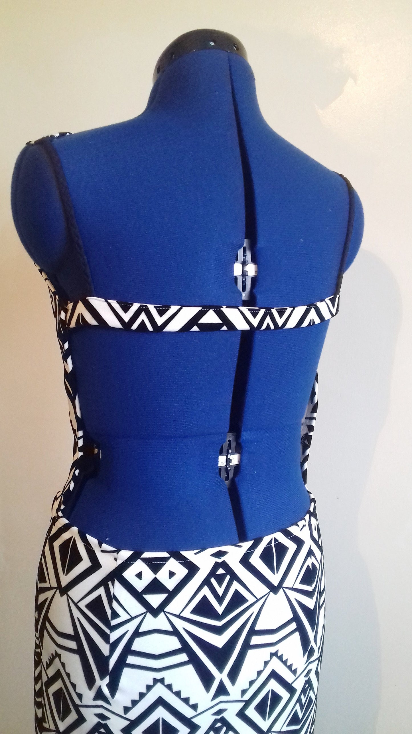 Black White Geometric Pattern Dress