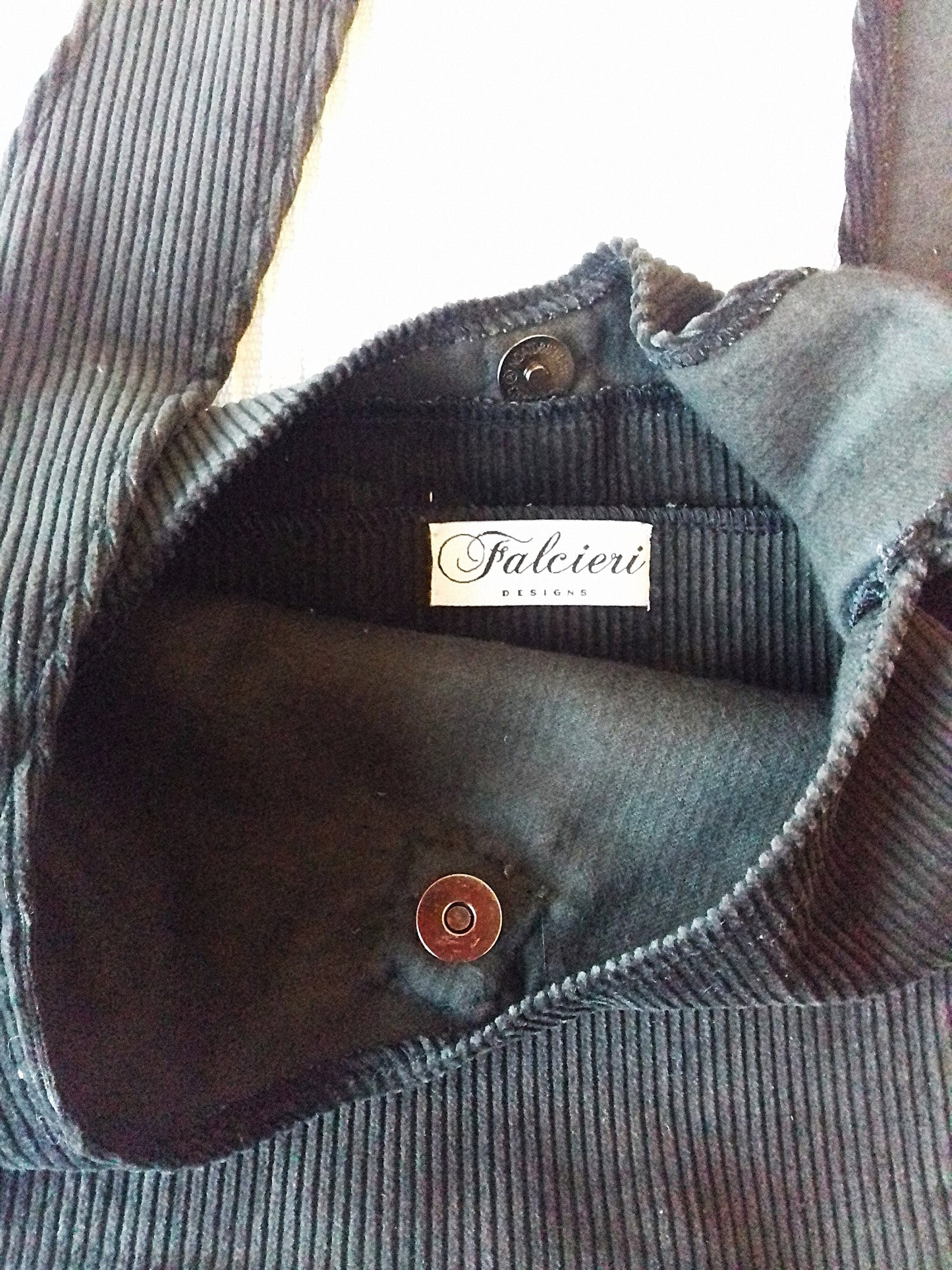 Dark Green Corduroy Fabric Messenger Shoulder Bag