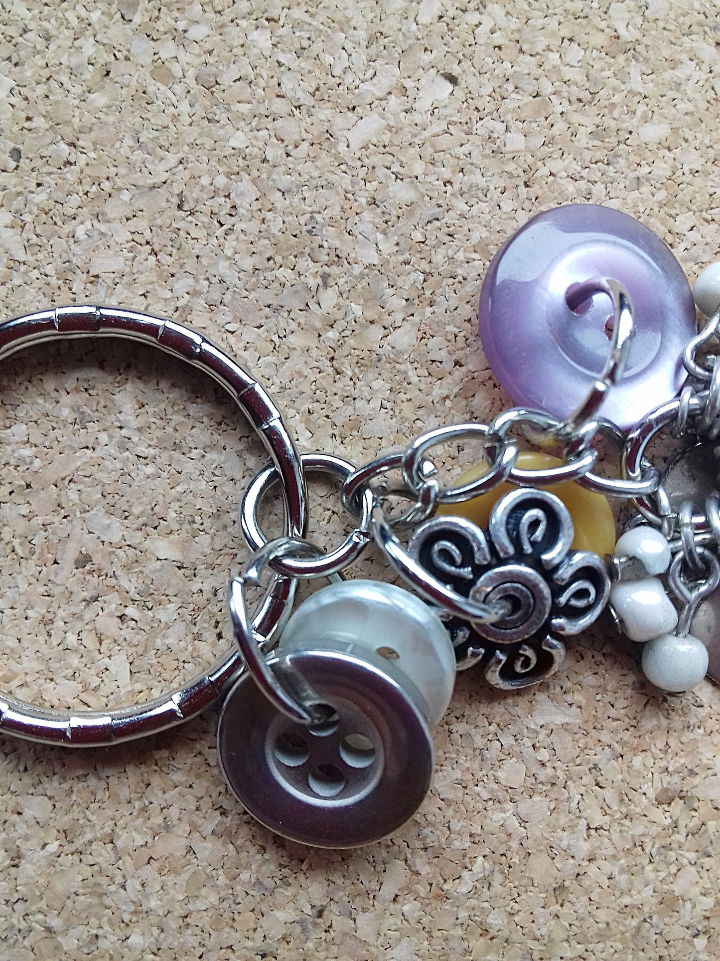 Buttons Keychain Beads Bag Charm