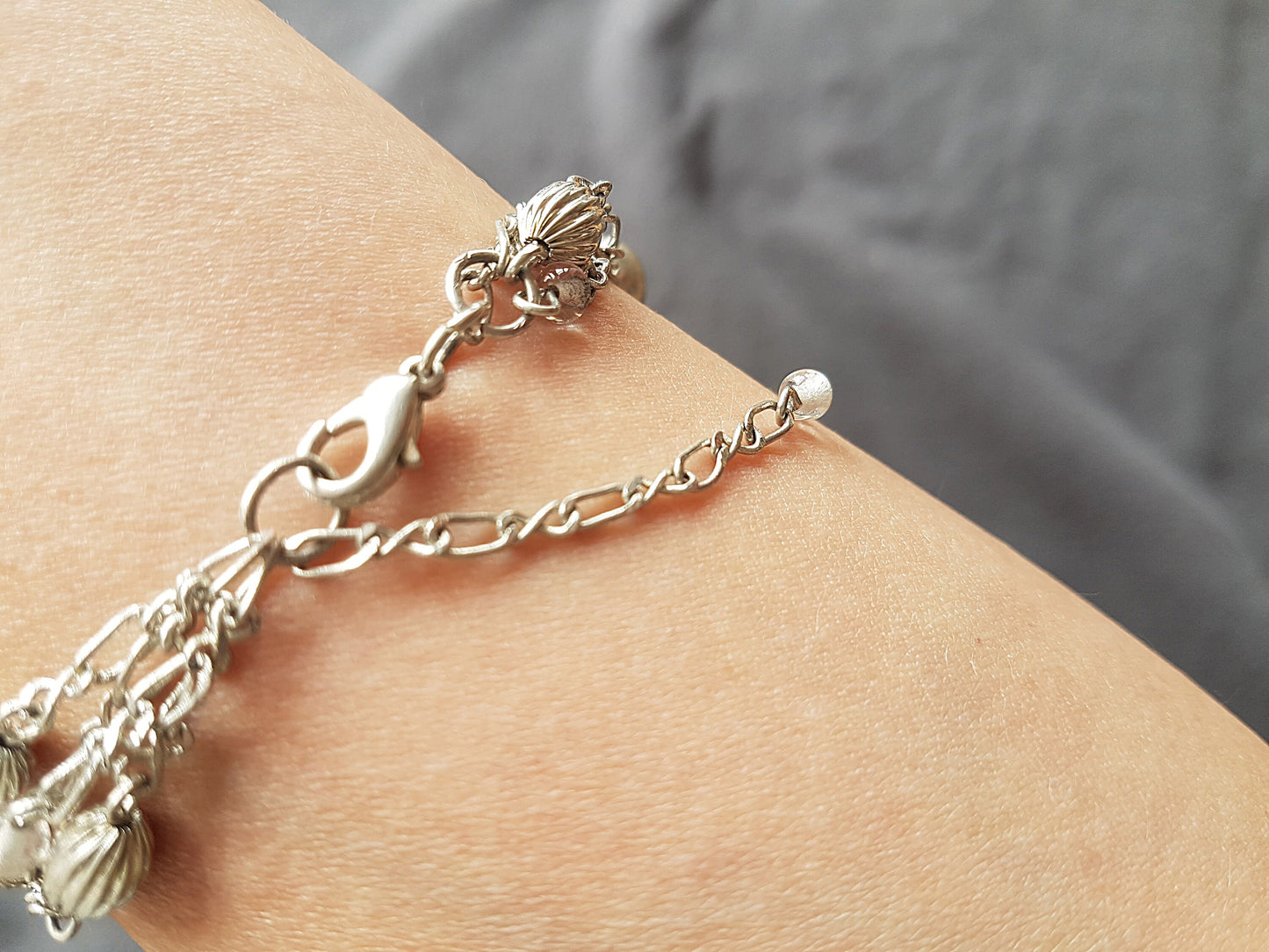 Silver Chain Beaded Upcycle Bracelet