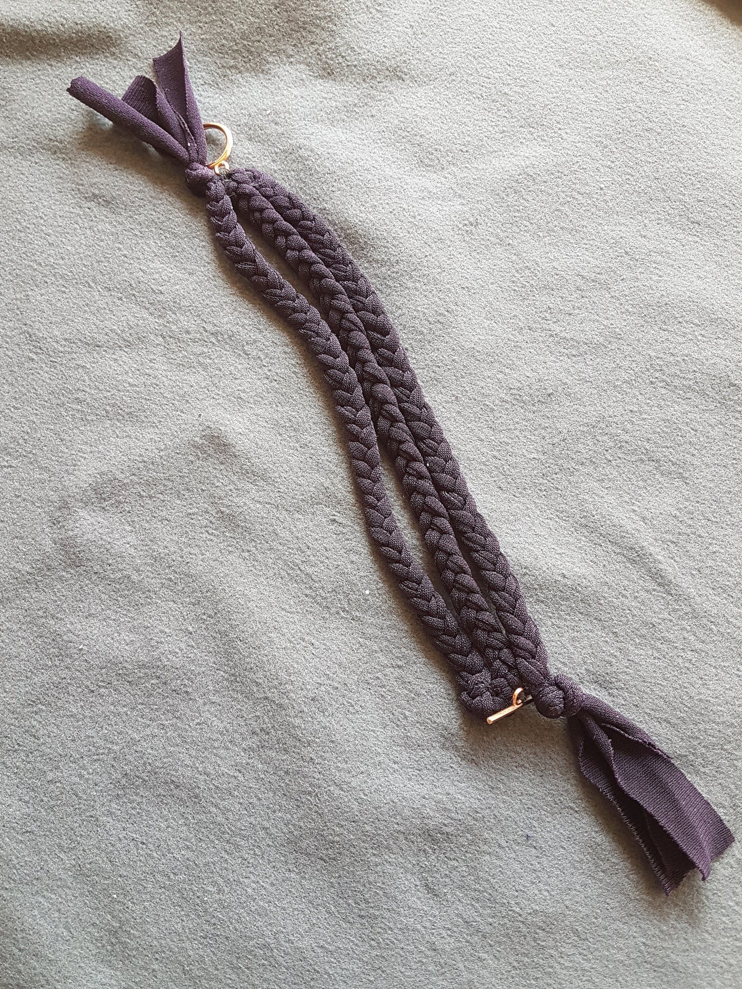 Purple Fabric Rose Gold Bracelet