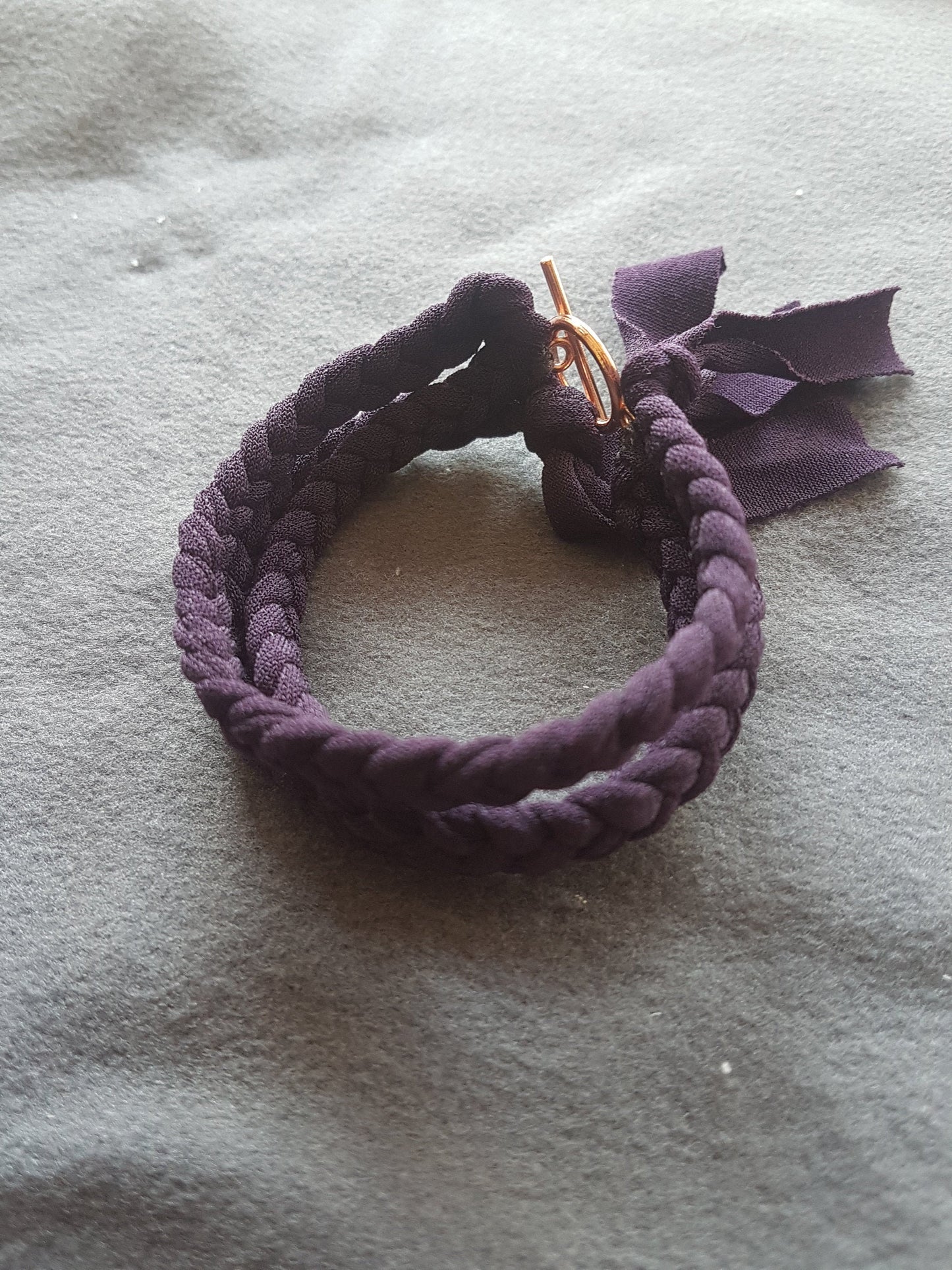 Purple Fabric Rose Gold Bracelet