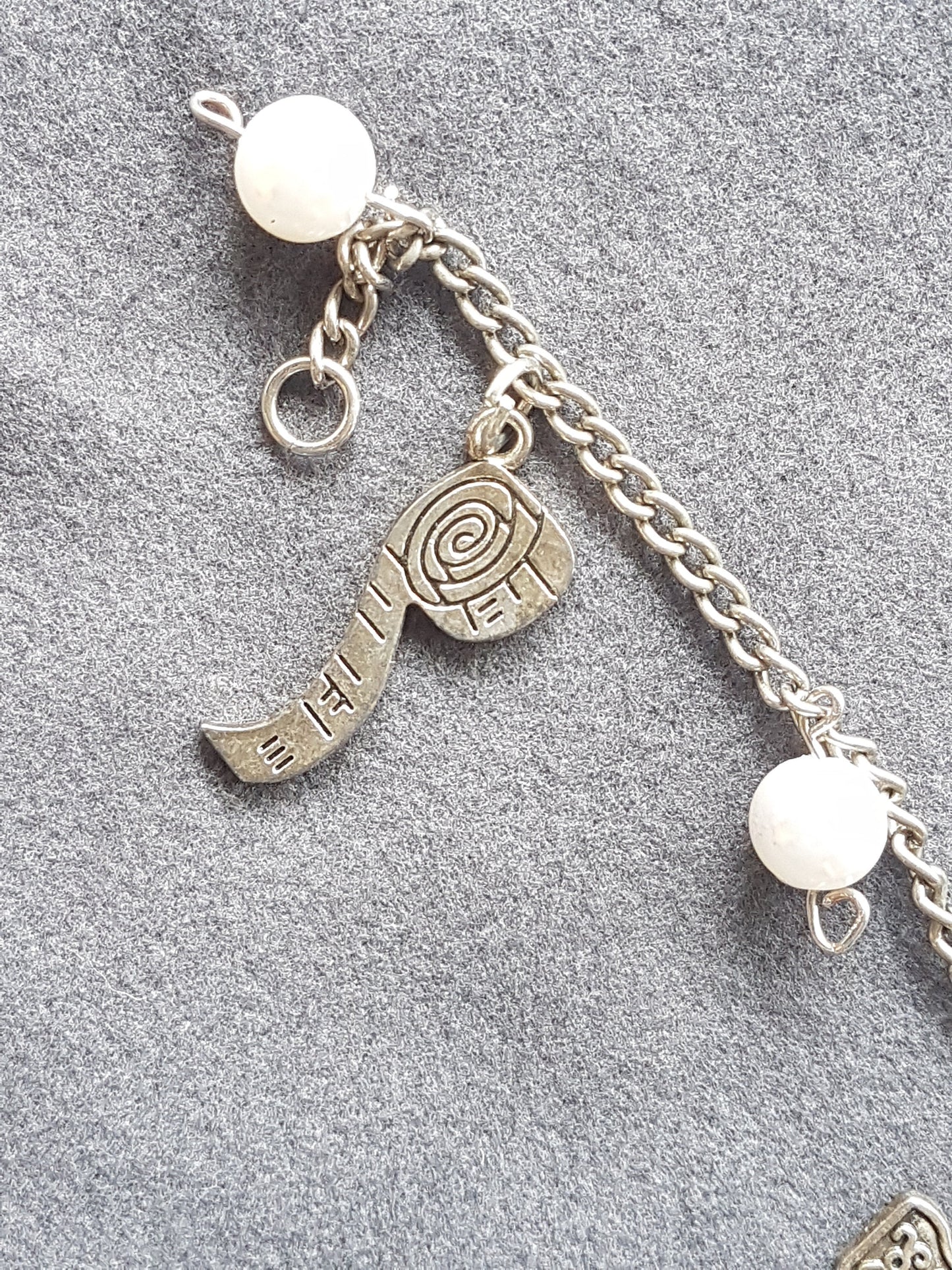Silver Pearl Sewing Seamstress Craft Charm Bracelet