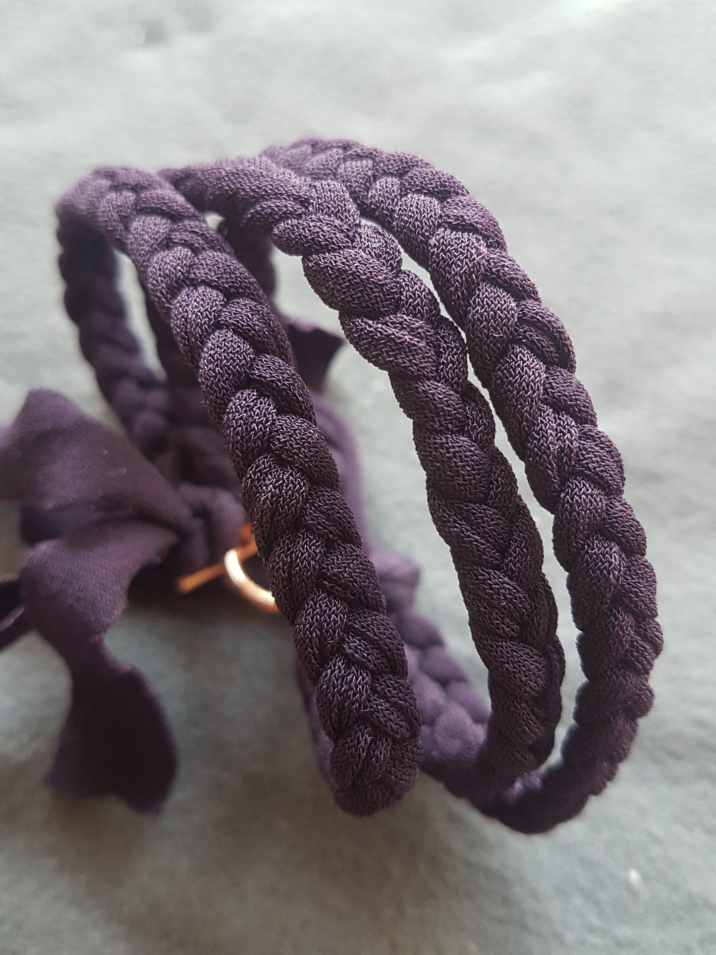 Purple Fabric Rose Gold Bracelet