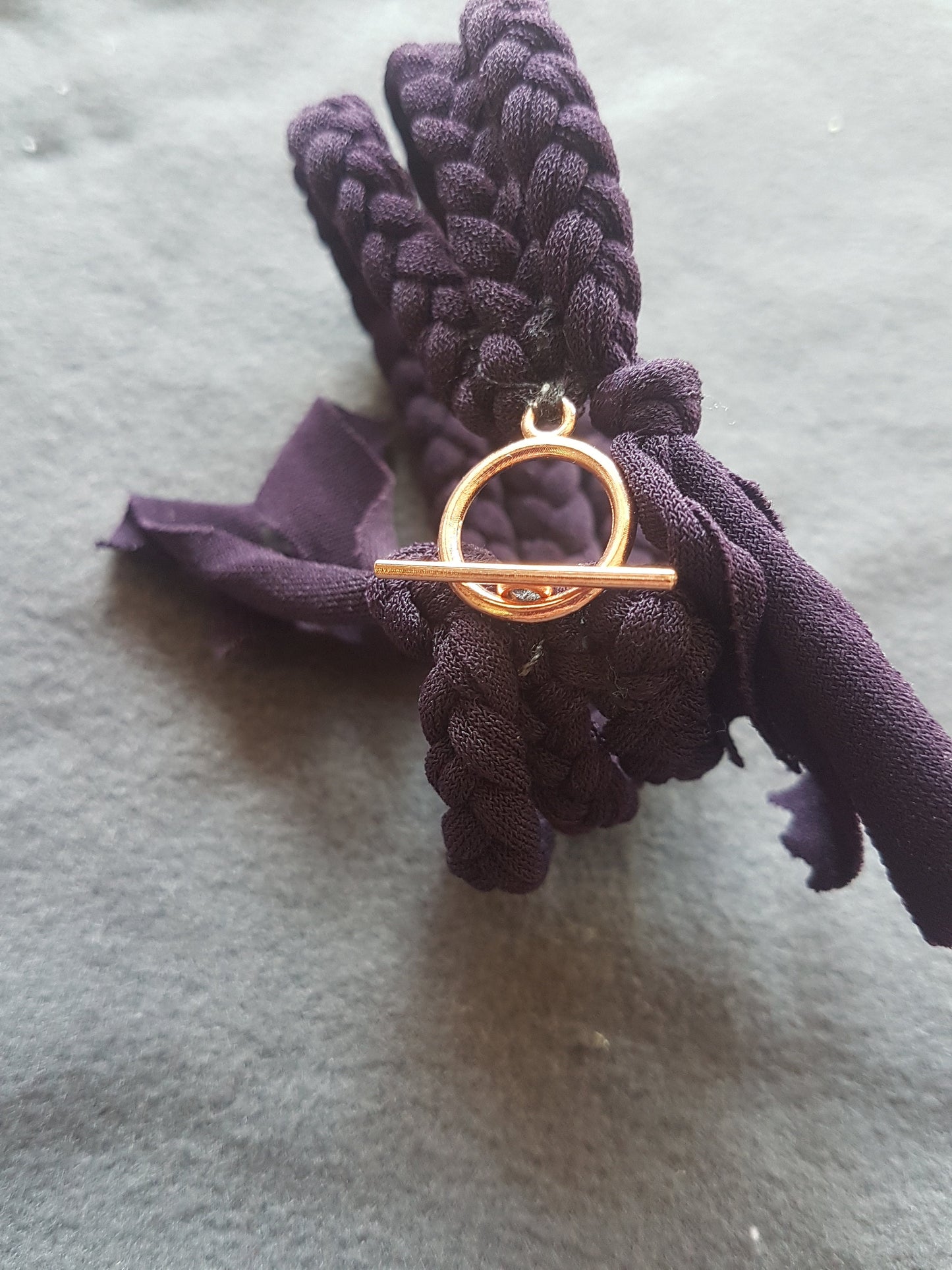 Purple Fabric Rose Gold Bracelet