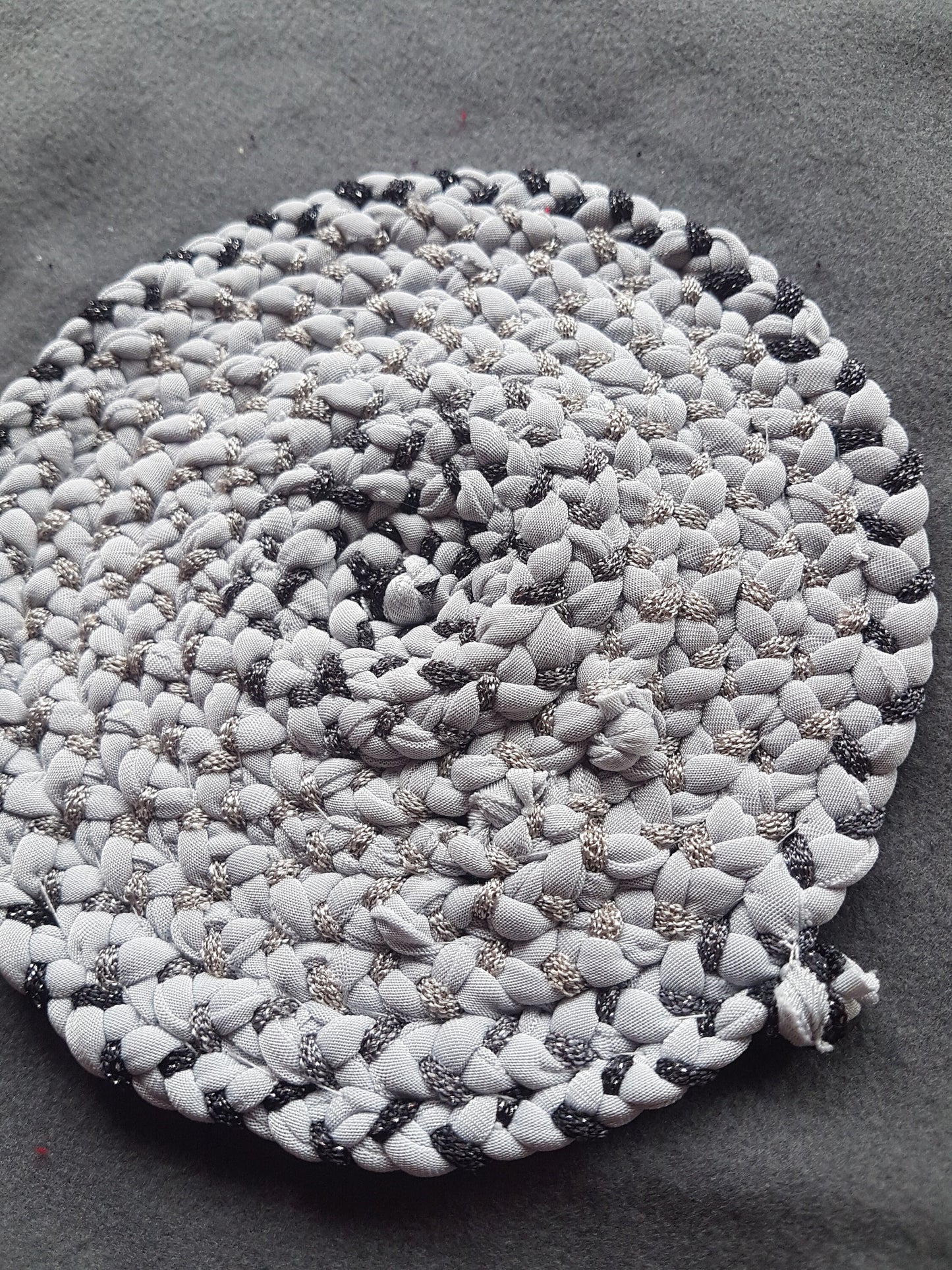 Handmade Coaster Grey Purple Metallic