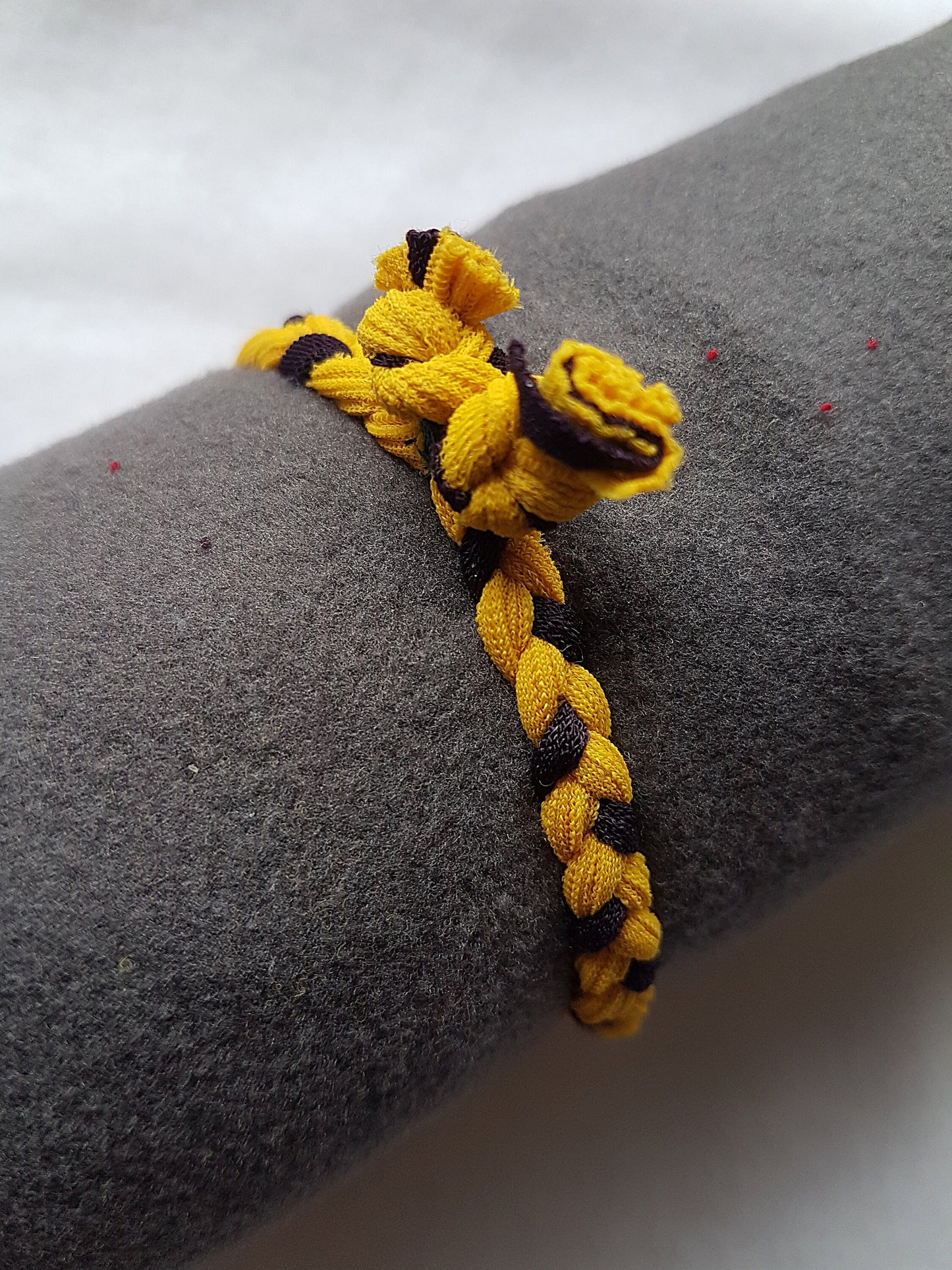 Yellow Purple Braided Bracelet