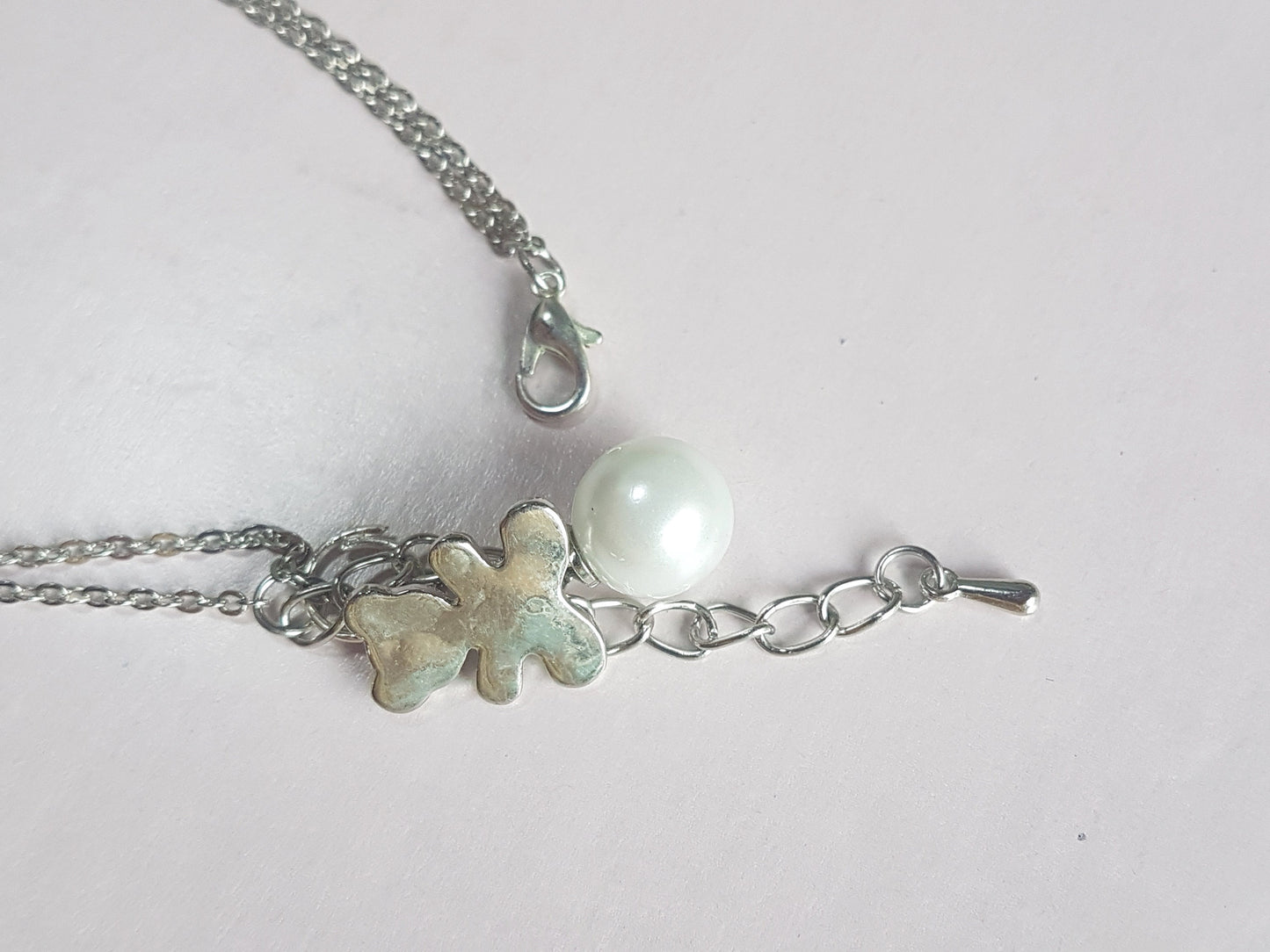 Silver Chain Teddy Bear Bracelet
