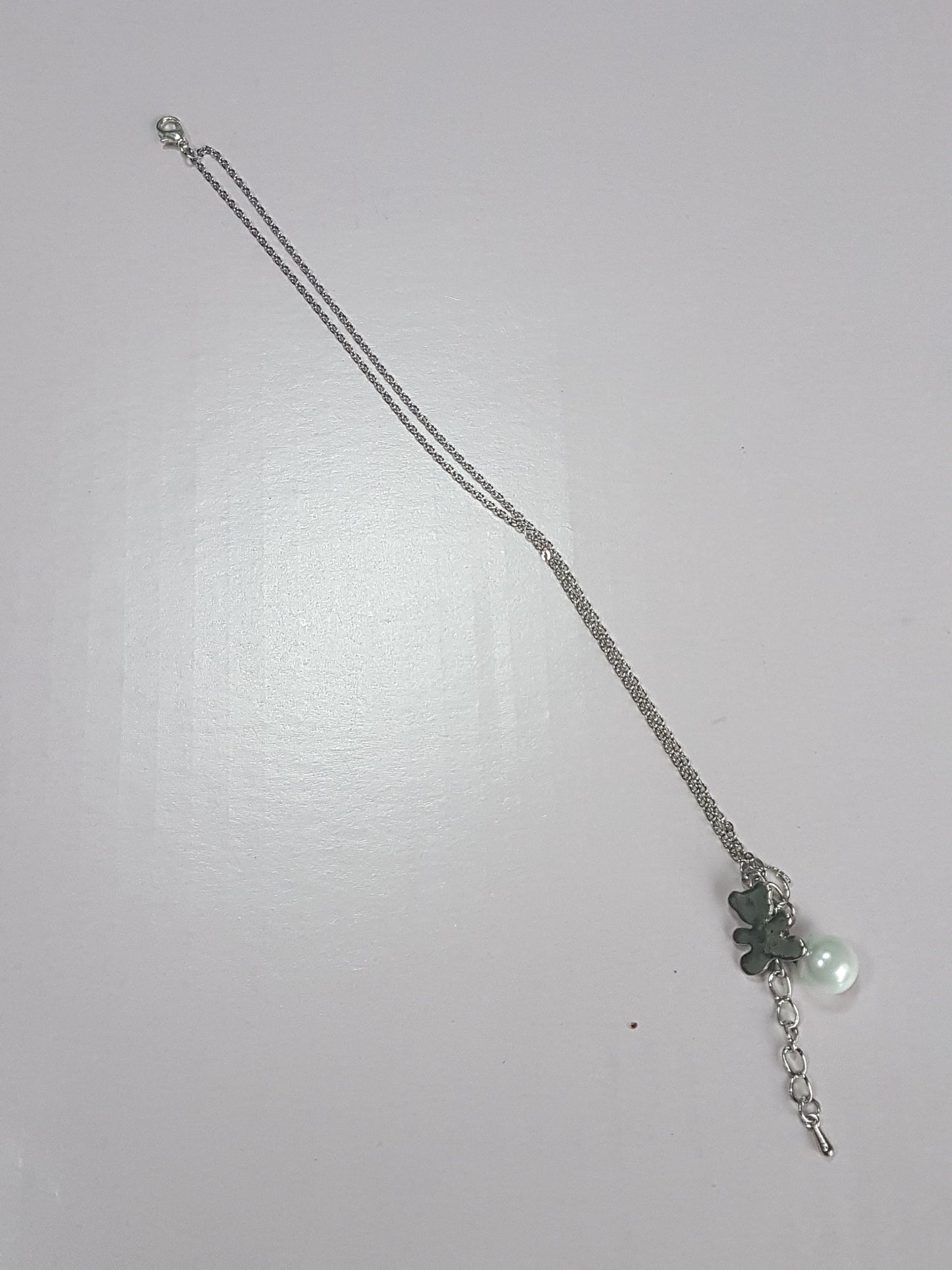 Silver Chain Teddy Bear Bracelet