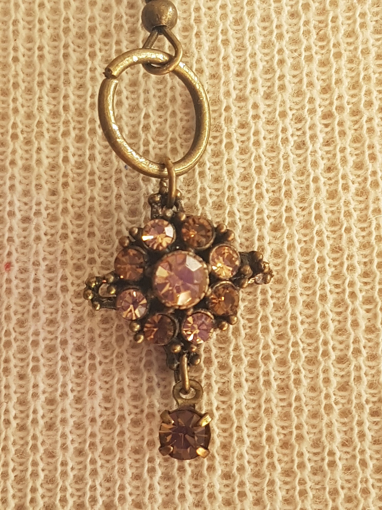 Bronze Brown Gem Upcycle Earrings