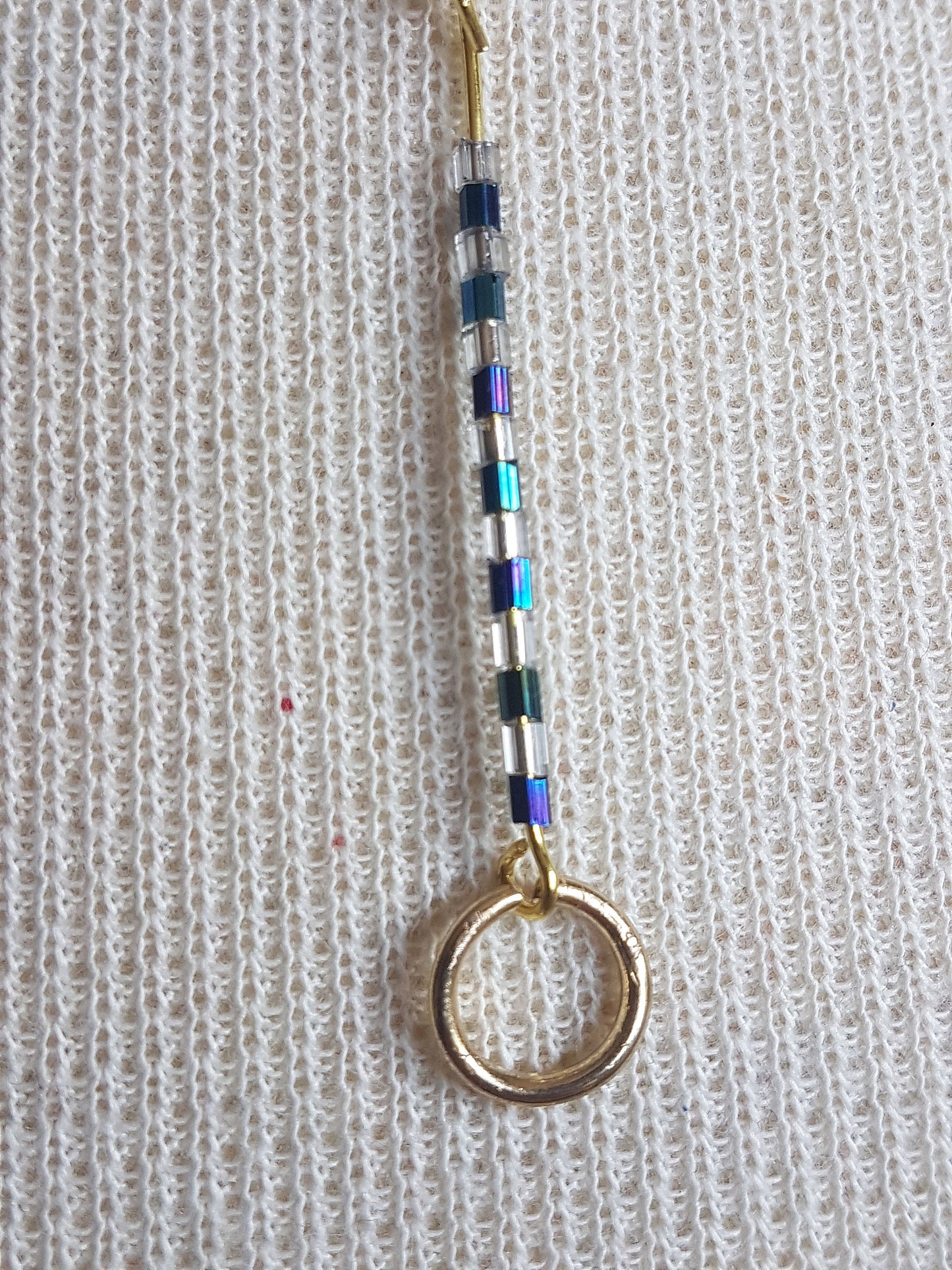Gold Blue Egyptian Dangle Earrings