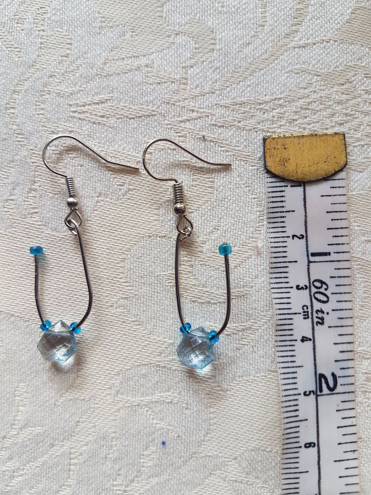 Blue Silver Upcycle Dangle Earrings