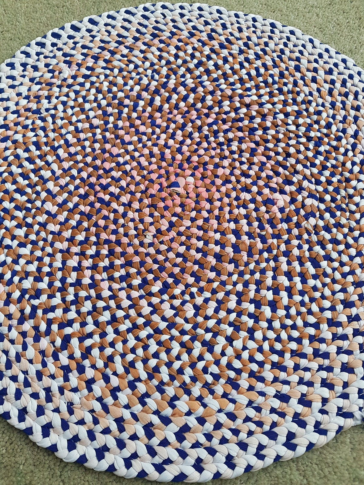 Handmade Coaster Brown, White, Blue, Pink