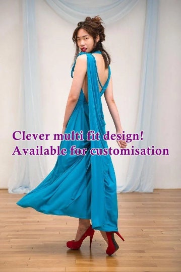 Sky Blue Backless Grecian Drape Dress
