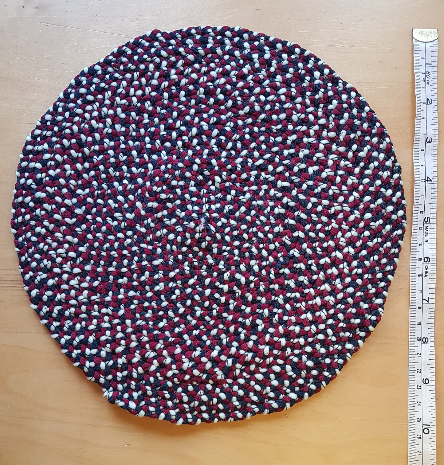 Handmade Coaster Centrepiece Green, Burgundy