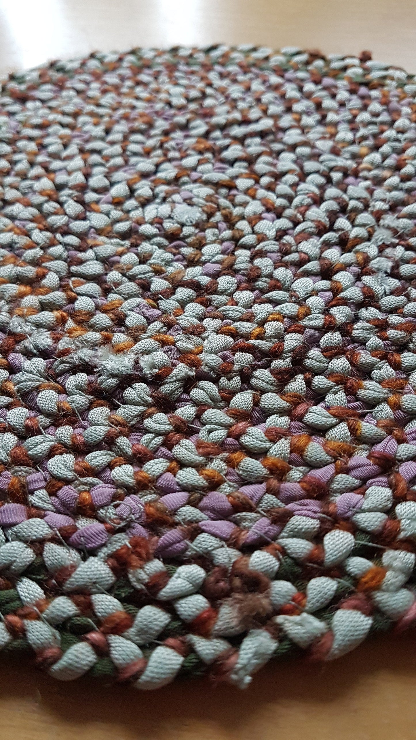 Handmade Coaster Pink Green Brown