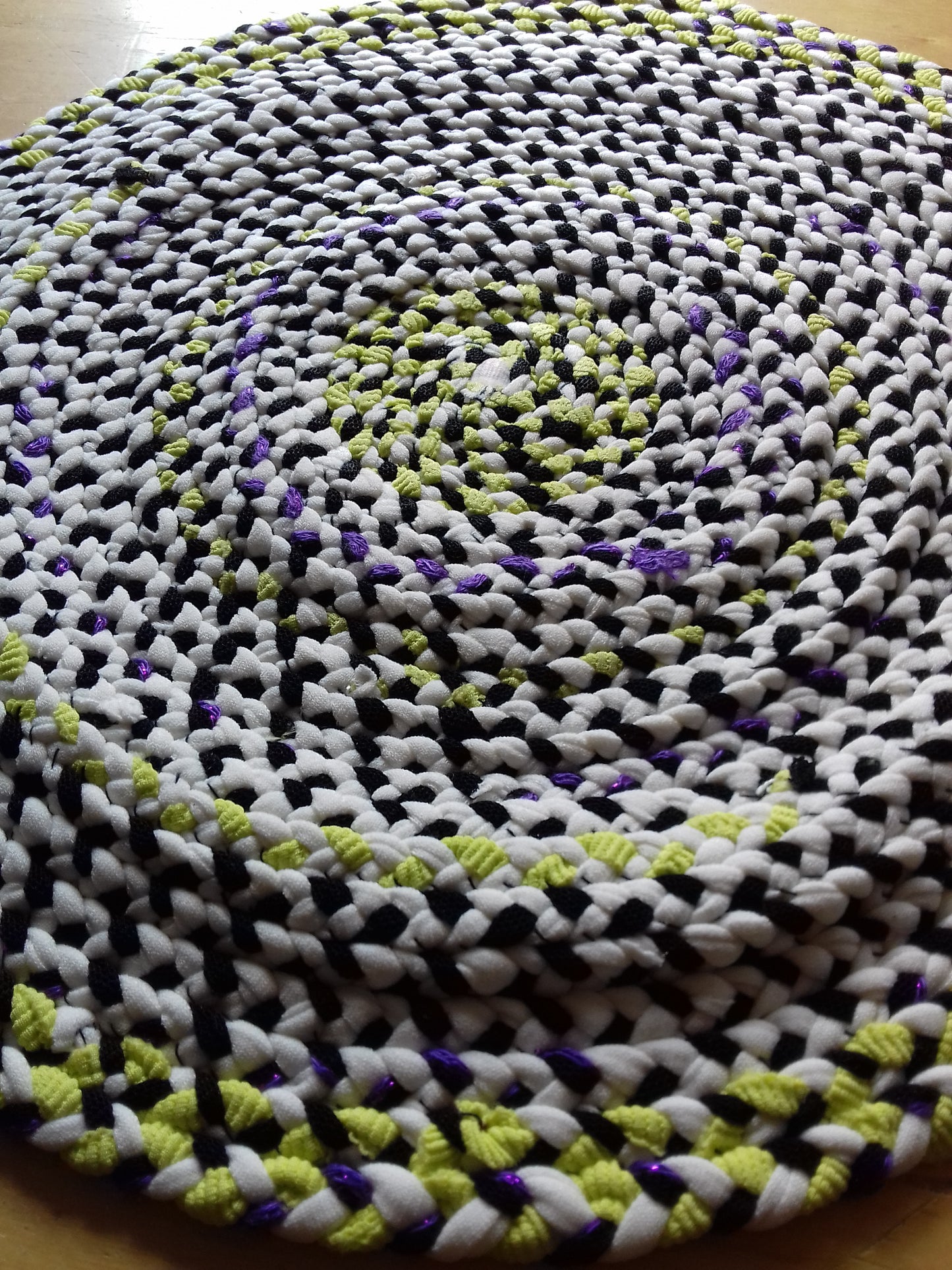 Handmade Coaster Black, Purple, Lime Green, White