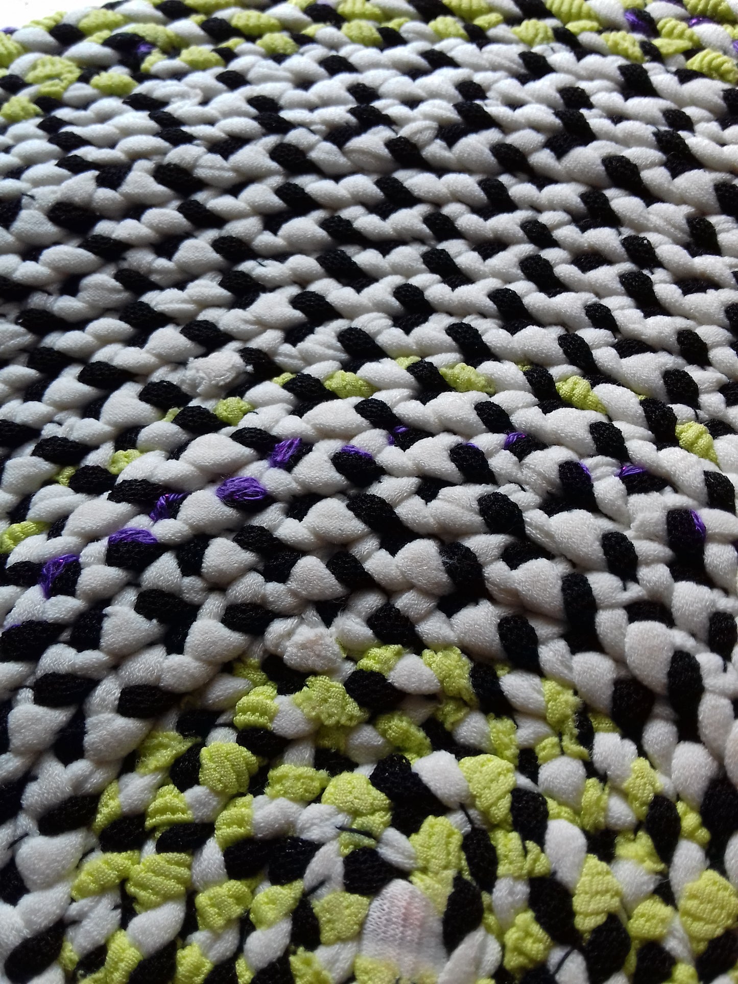 Handmade Coaster Black, Purple, Lime Green, White