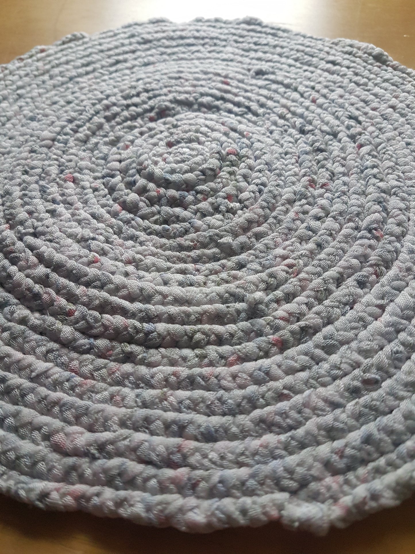 Handmade Braided Coaster Green White Pink Blue