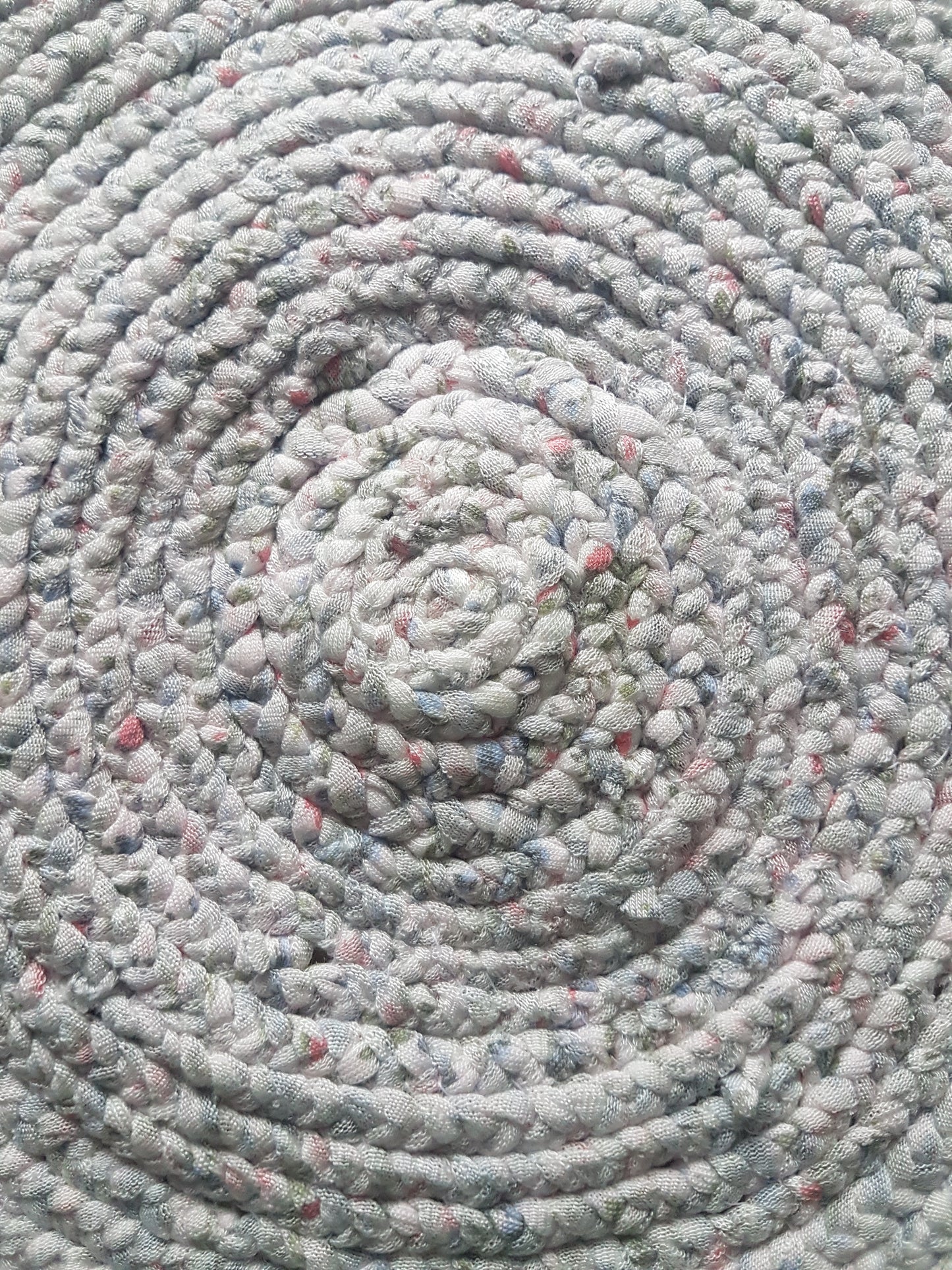 Handmade Braided Coaster Green White Pink Blue