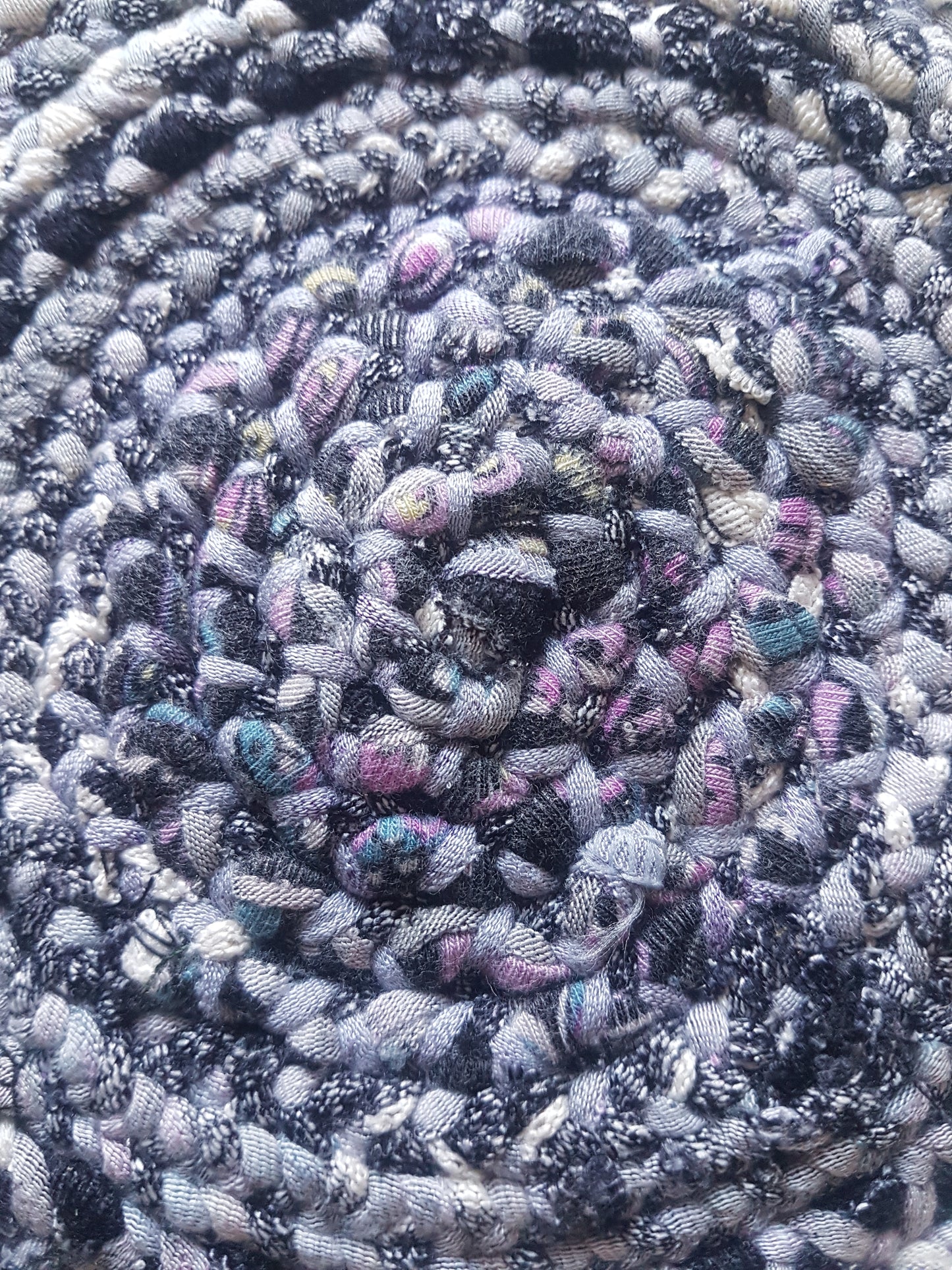 Handmade Braided Coaster Grey, Purple, Black