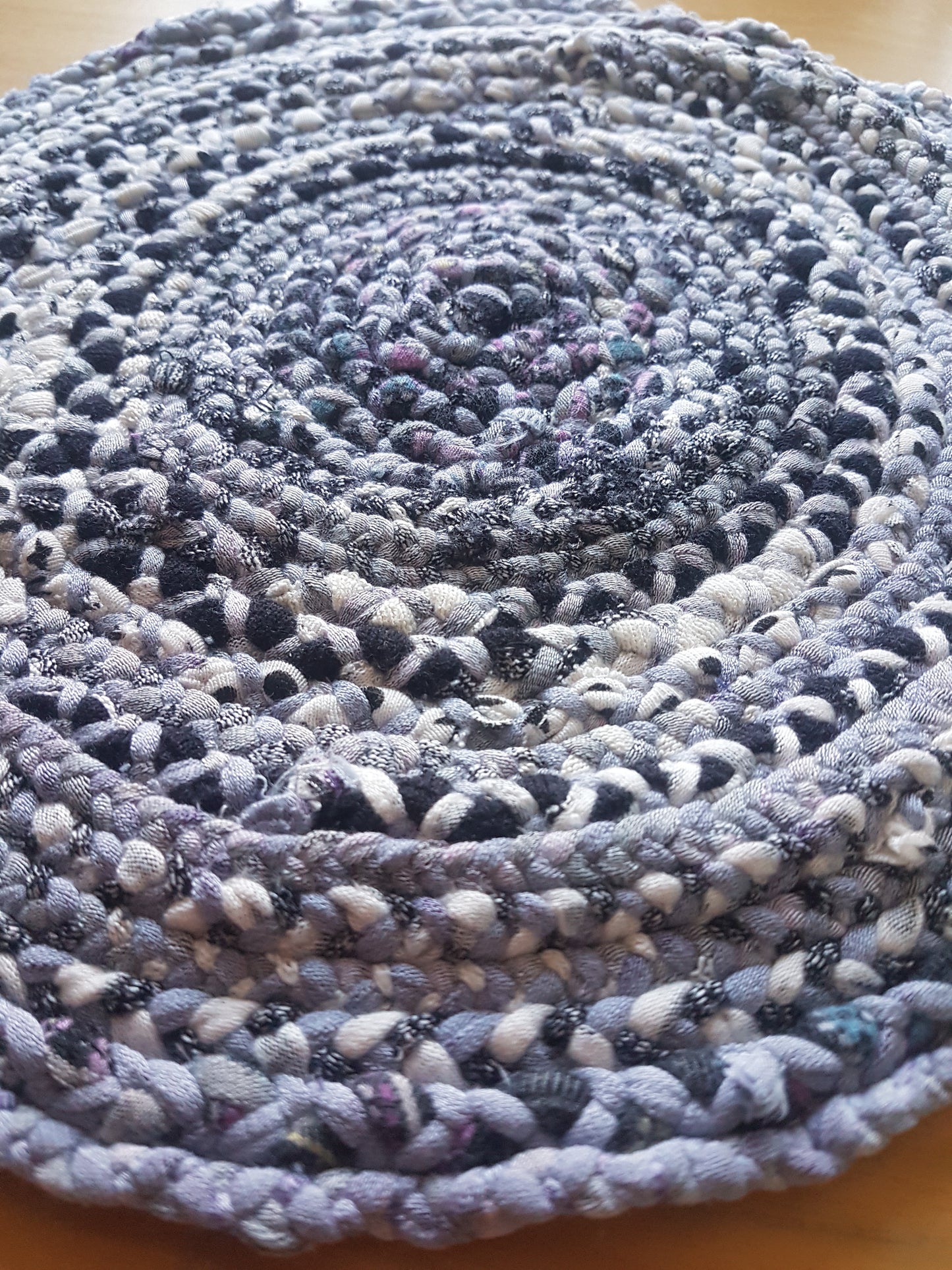 Handmade Braided Coaster Grey, Purple, Black