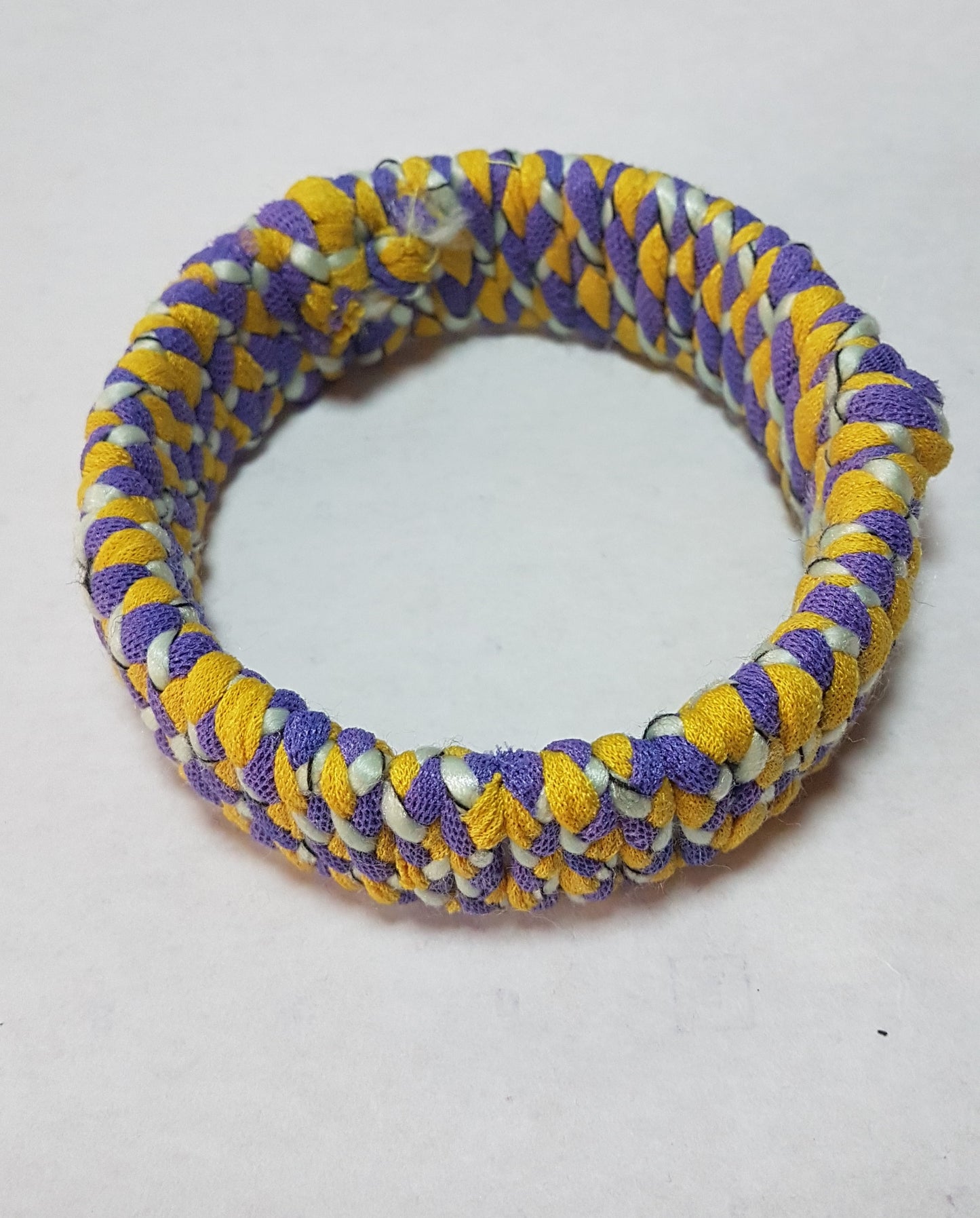 Purple Yellow Green Braided Chunky Bangle SMALL