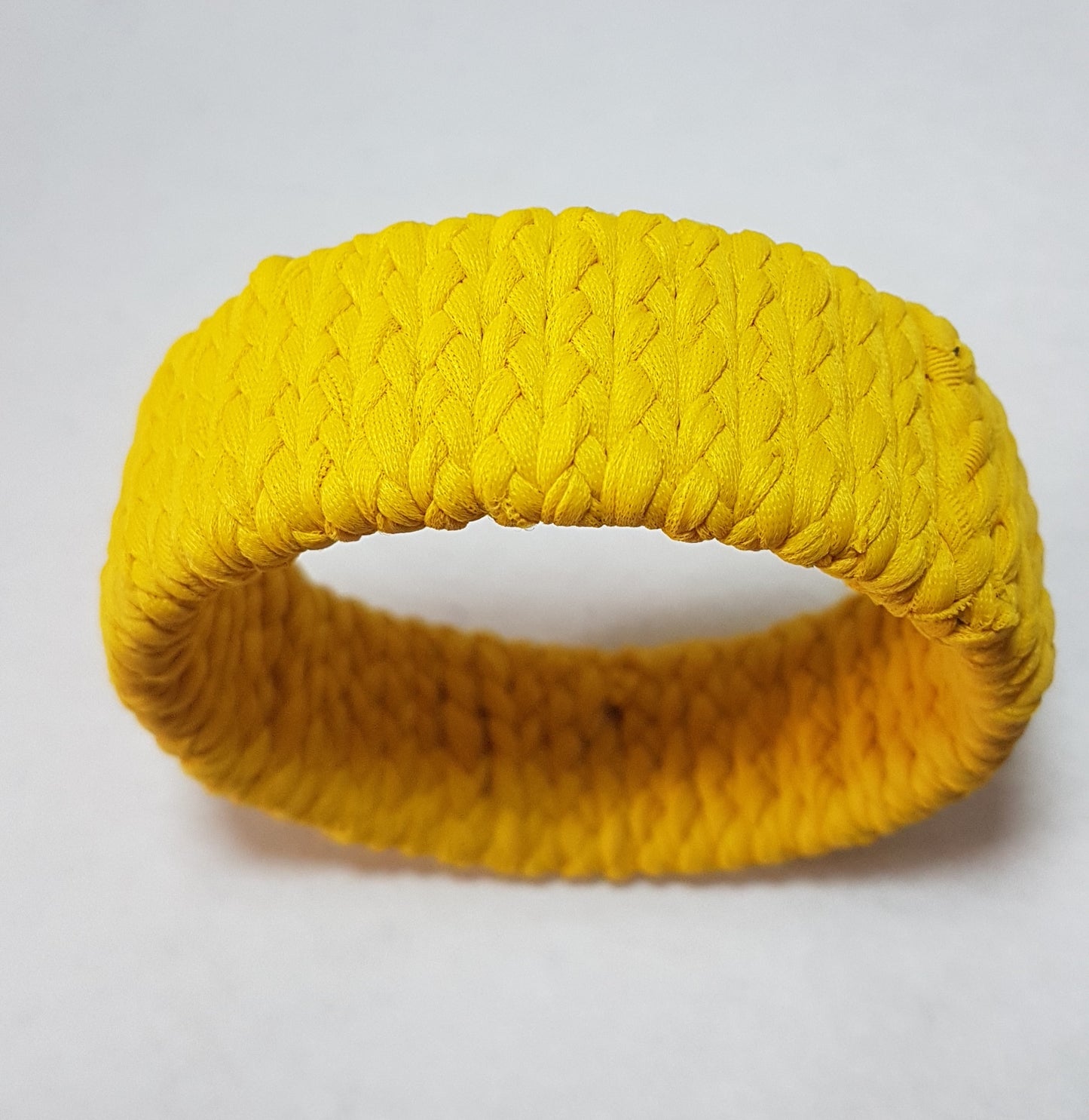 Mustard Yellow Braided Chunky Bangle SMALL