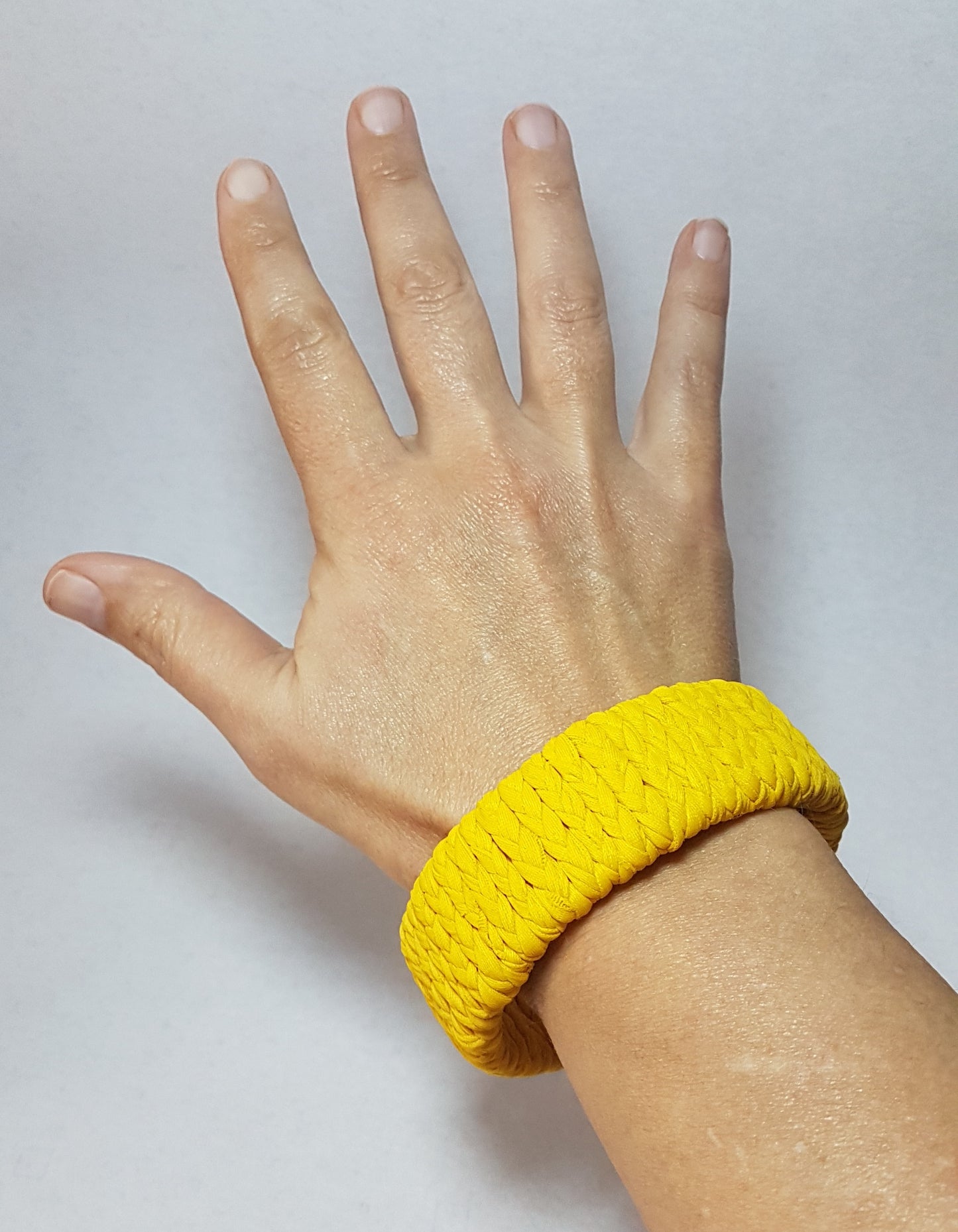 Mustard Yellow Braided Chunky Bangle SMALL