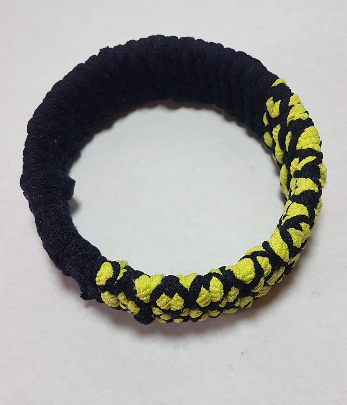 Navy Blue, Lime Green Braided Chunky Bangle SMALL