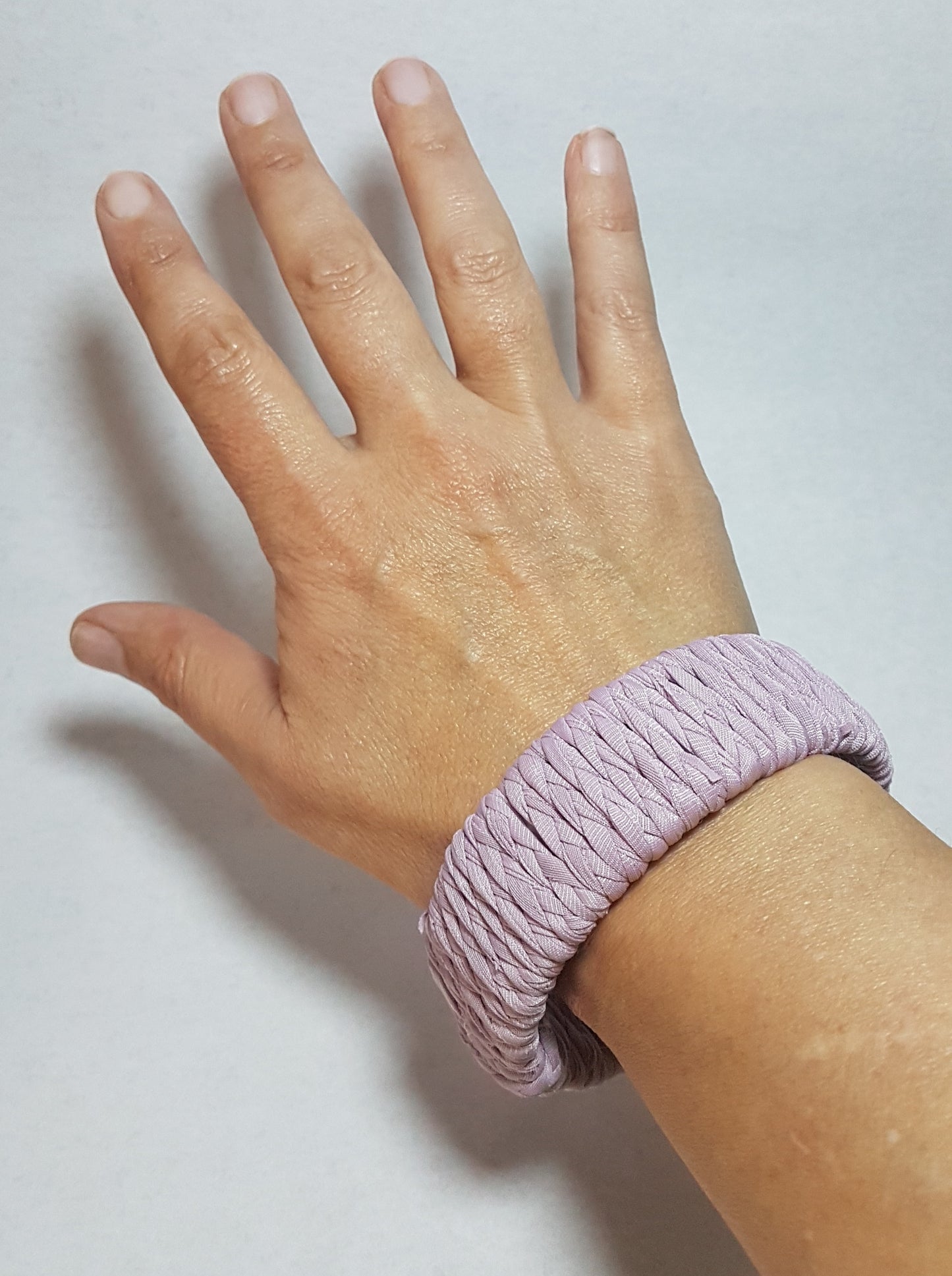 Dusky Pink Braided Chunky Bangle SMALL