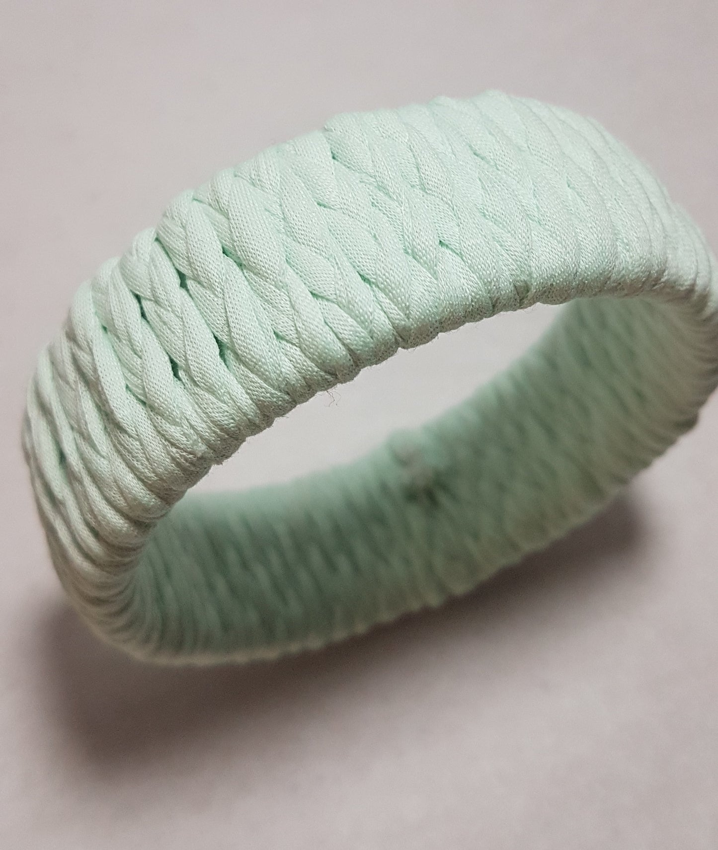 Pastel Green Braided Chunky Bangle SMALL