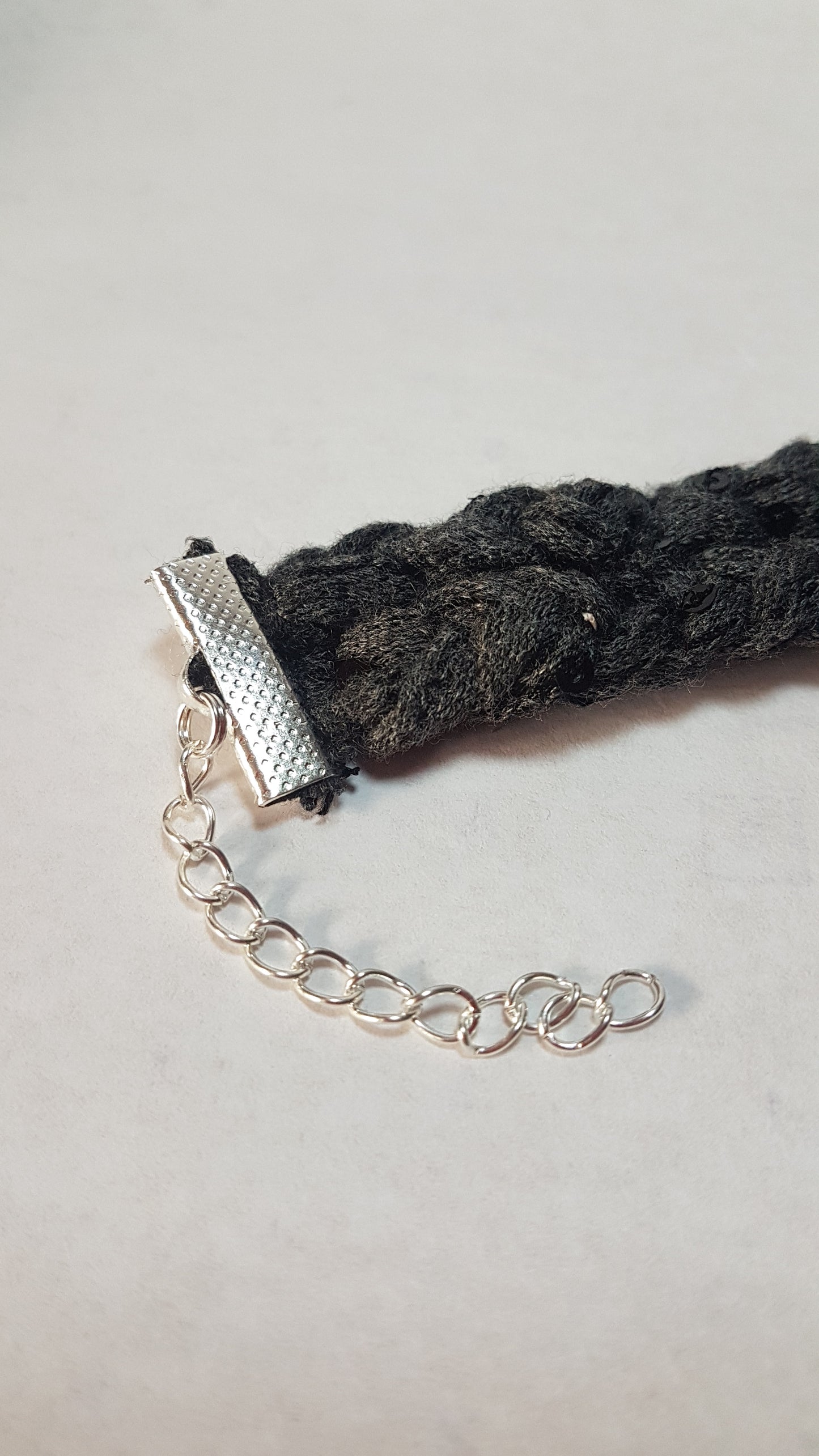 Grey Braided Two Strand Silver Bracelet