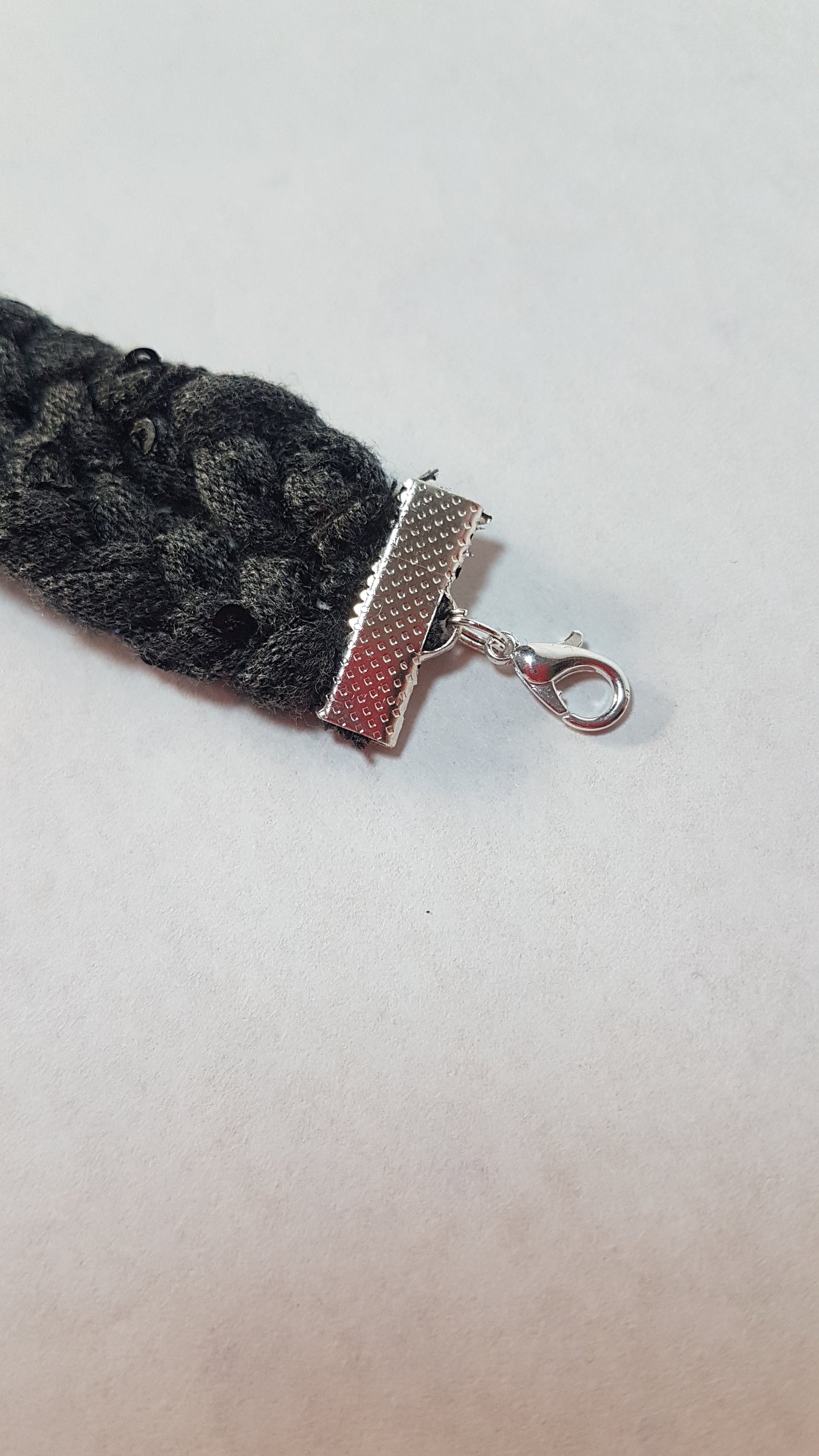 Grey Braided Two Strand Silver Bracelet