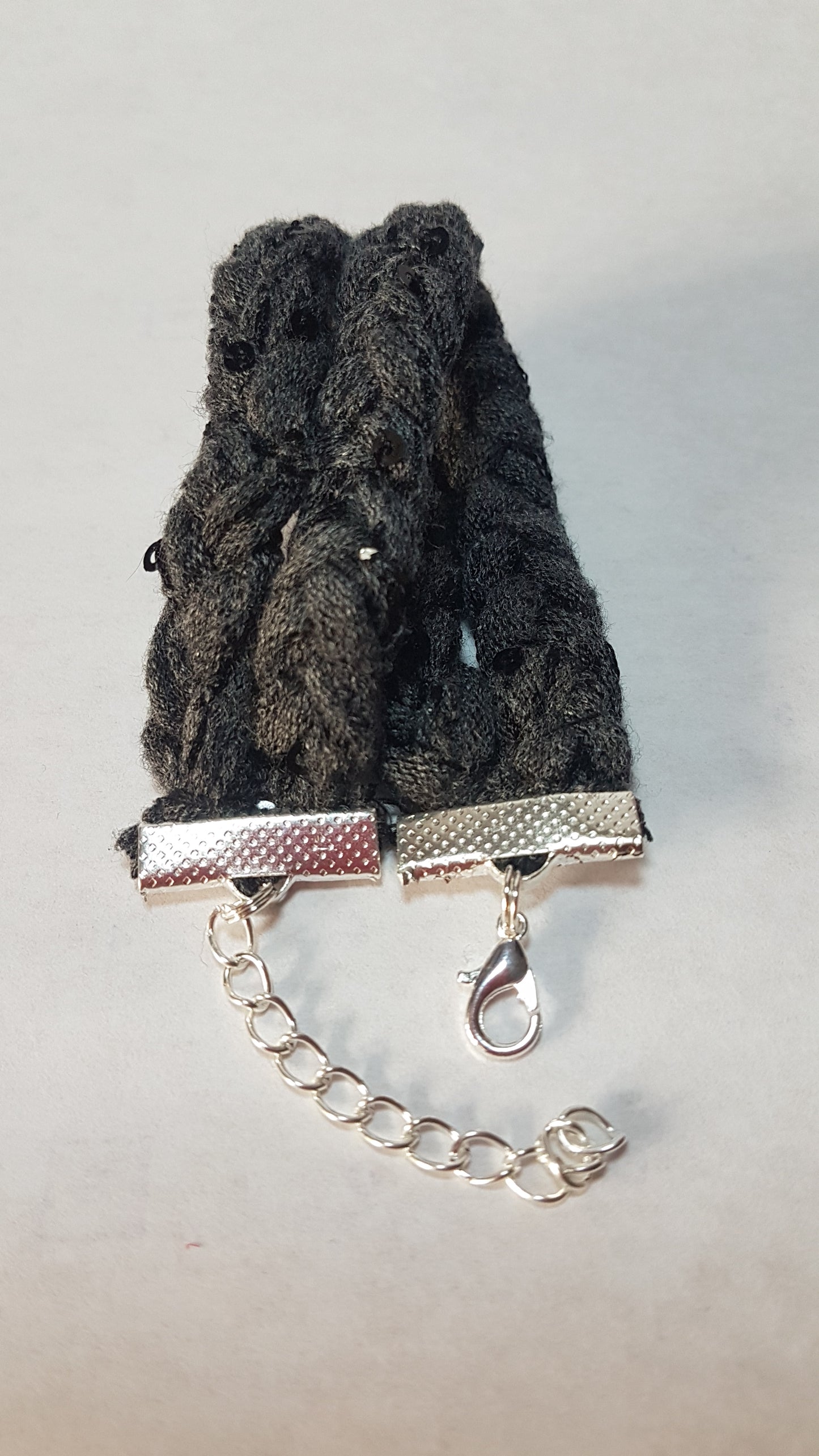 Grey Braided Two Strand Silver Bracelet