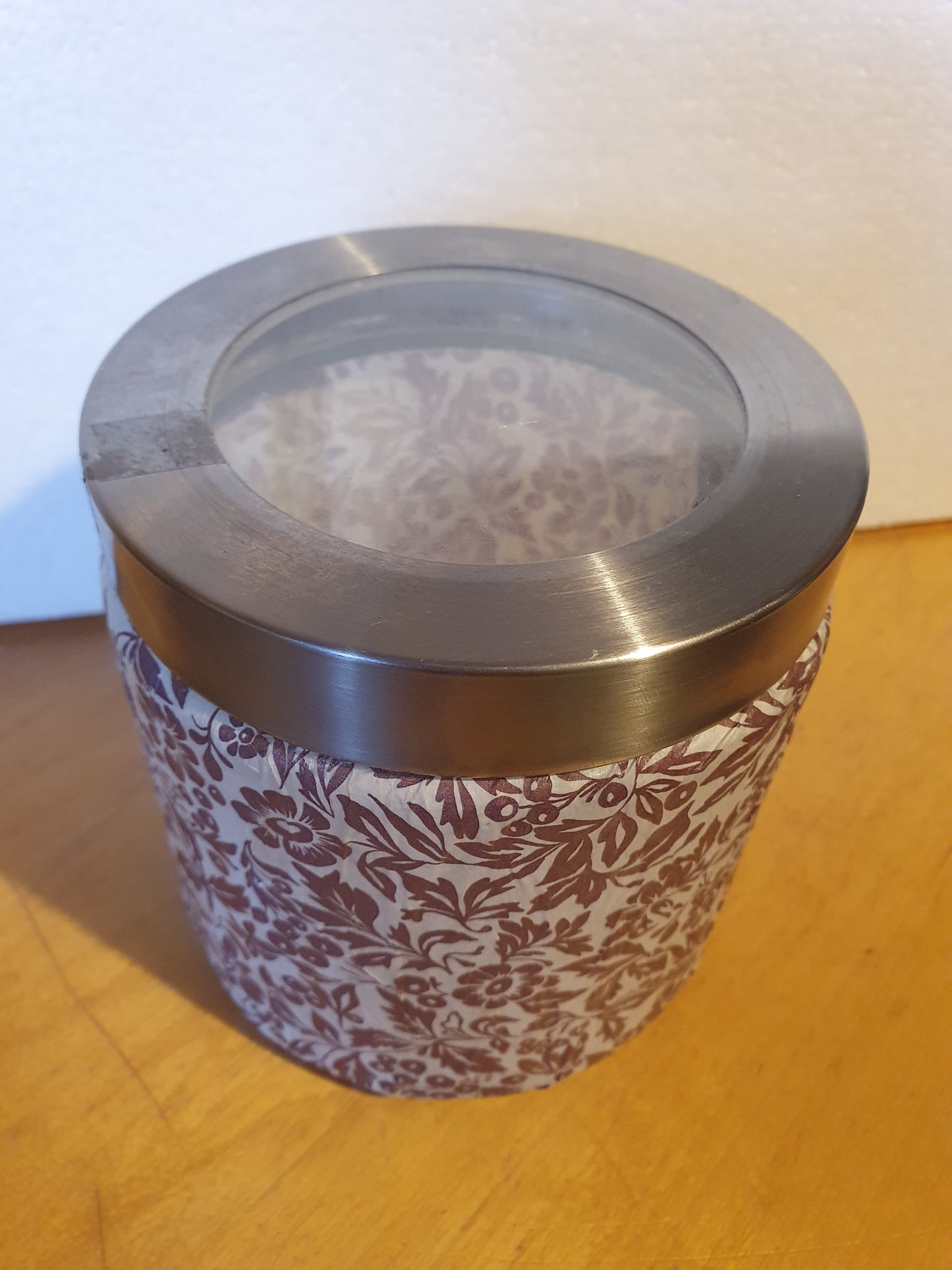 Medium Purple White Floral Hand Decorated Candle Storage Jar With Lid Home Decor Gift