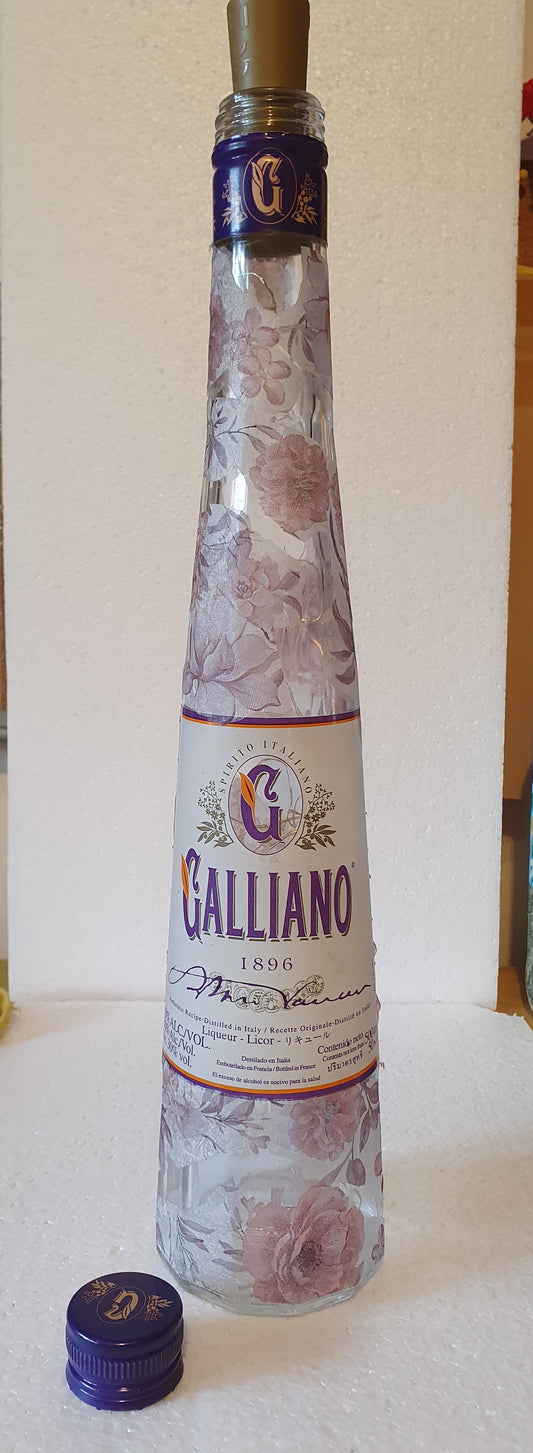 Tall Floral Hand Decorated Bottle With Lid Home Decor Gift