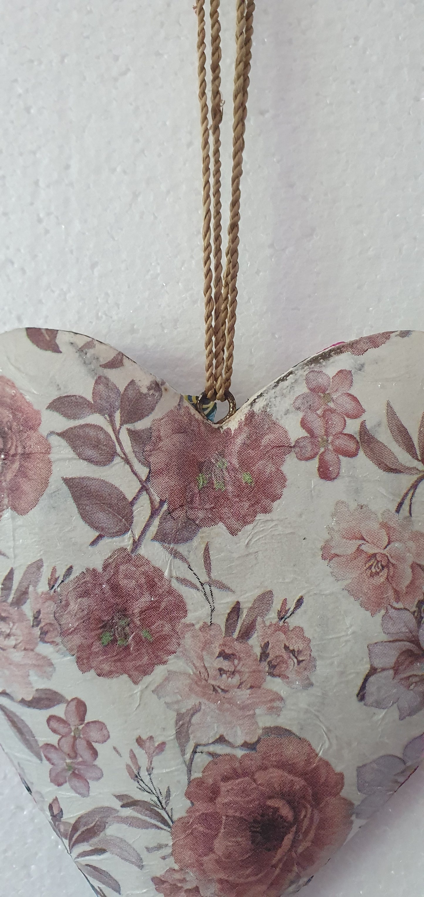 Decoupage Two Sided Wooden Heart Hanging Home Decor Gift