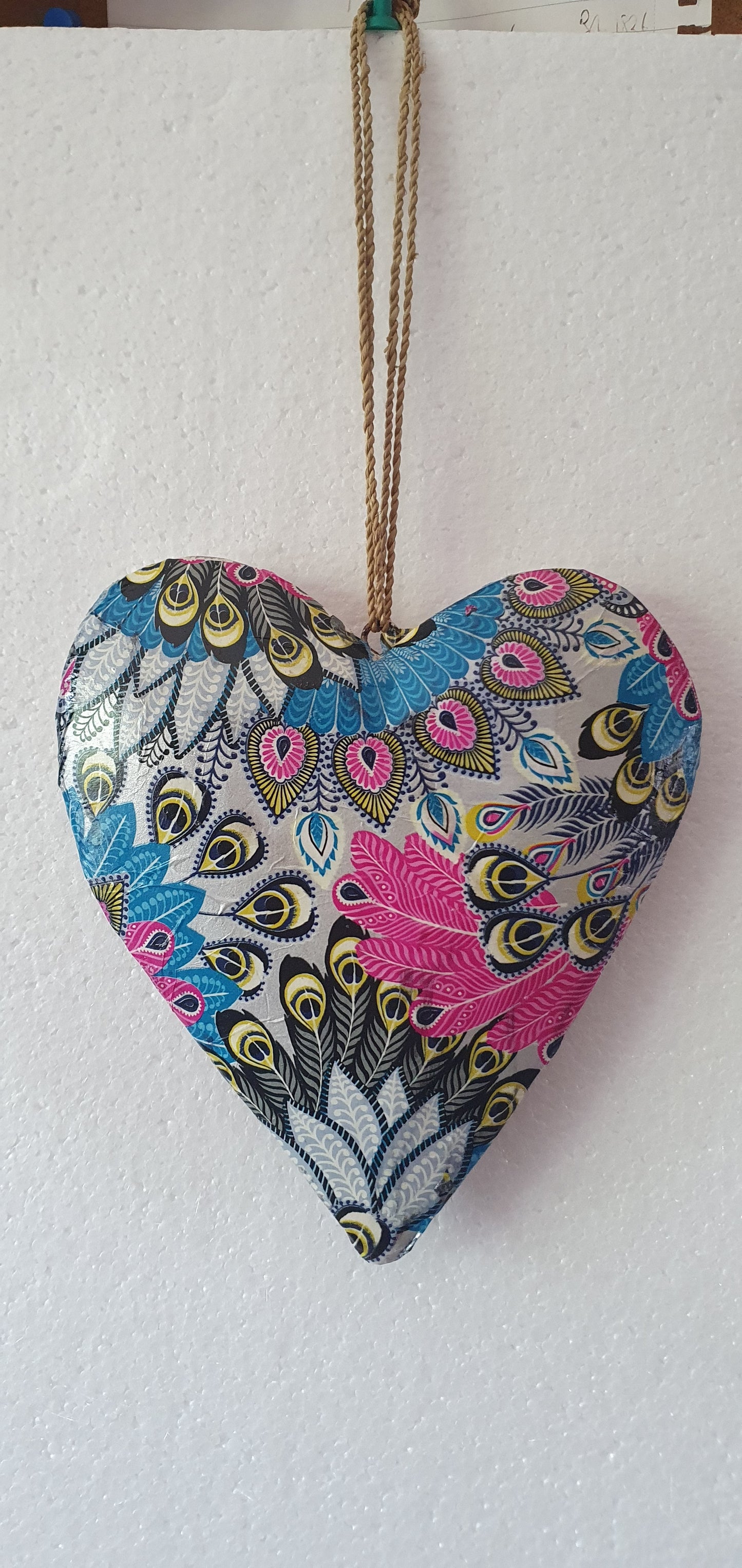 Decoupage Two Sided Wooden Heart Hanging Home Decor Gift