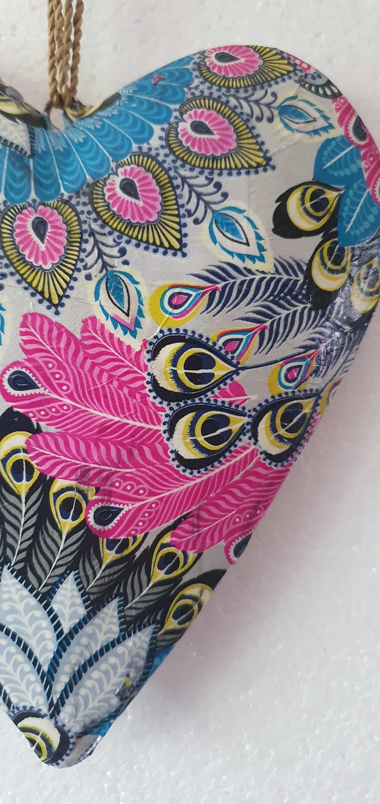 Decoupage Two Sided Wooden Heart Hanging Home Decor Gift