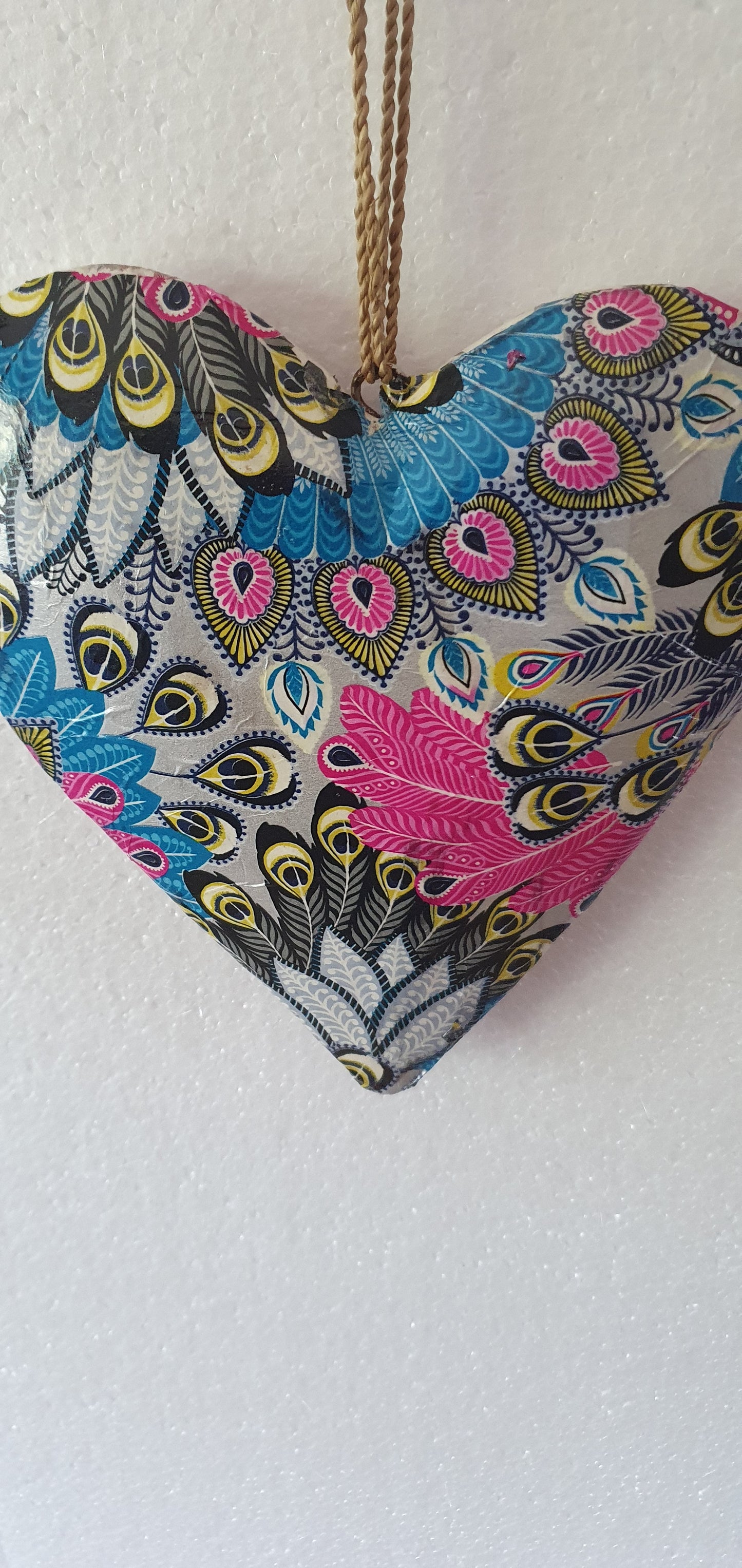 Decoupage Two Sided Wooden Heart Hanging Home Decor Gift