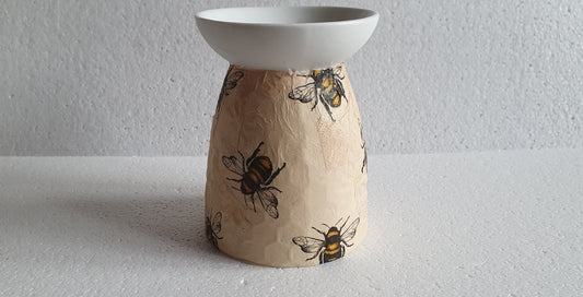 Hand Decorated Bumble Bee Tea Light Oil Burner Home Decor Gift
