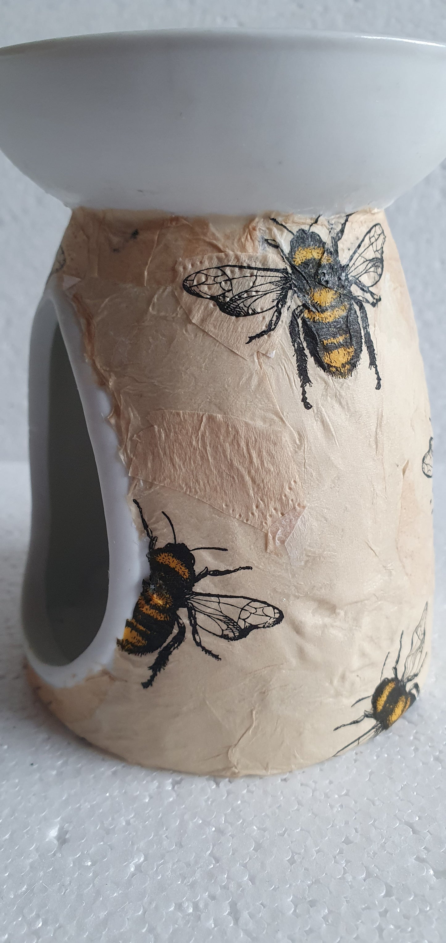 Hand Decorated Bumble Bee Tea Light Oil Burner Home Decor Gift