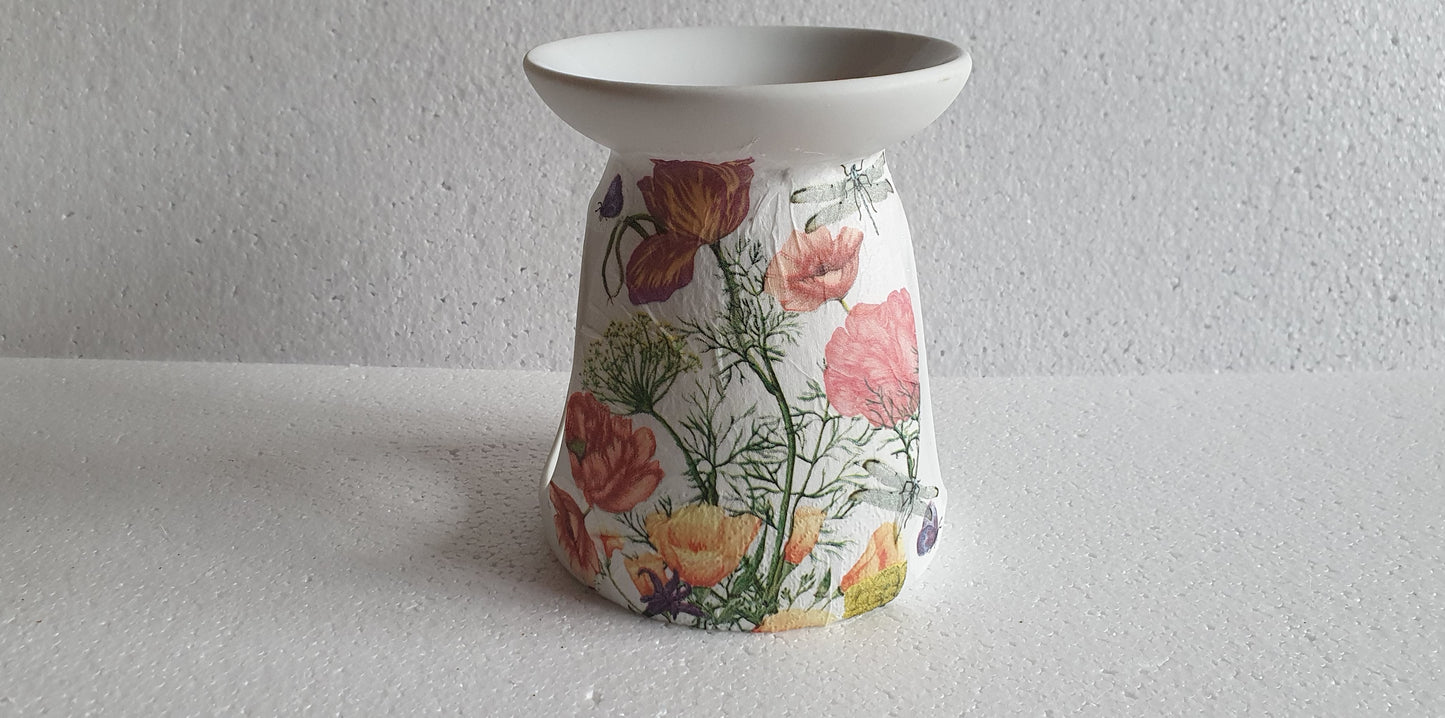 Hand Decorated Insects And Flowers Tea Light Oil Burner Home Decor Gift