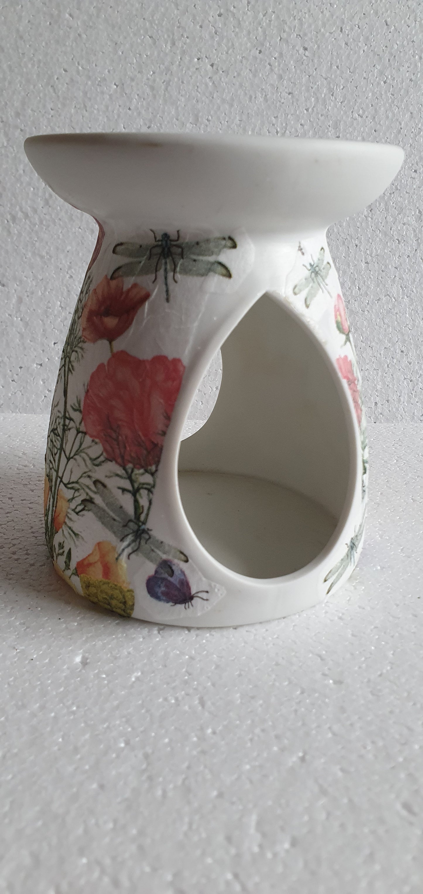 Hand Decorated Insects And Flowers Tea Light Oil Burner Home Decor Gift