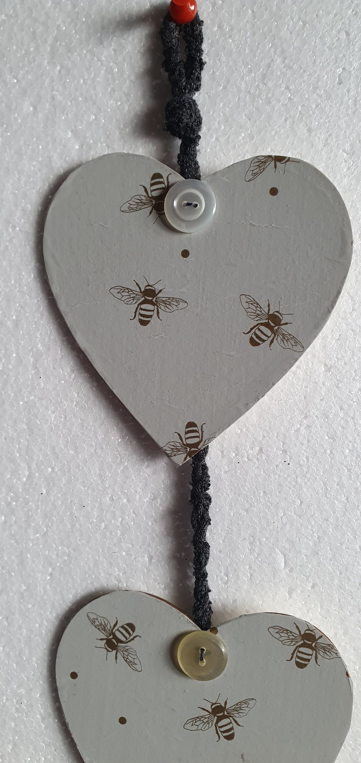 Decoupage Gold Bumble Bee Pale Grey Wall Hanging Home Decor Gift