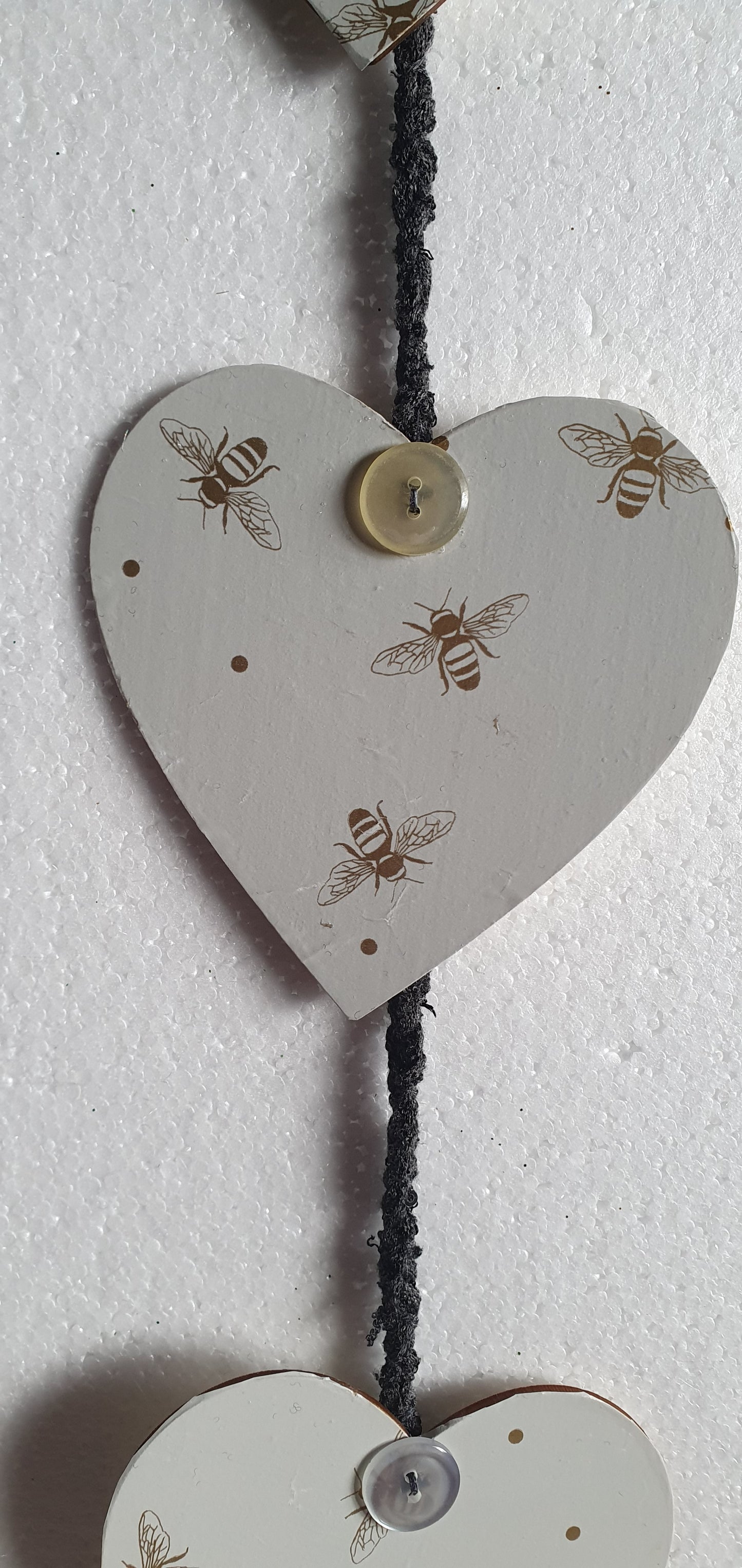 Decoupage Gold Bumble Bee Pale Grey Wall Hanging Home Decor Gift