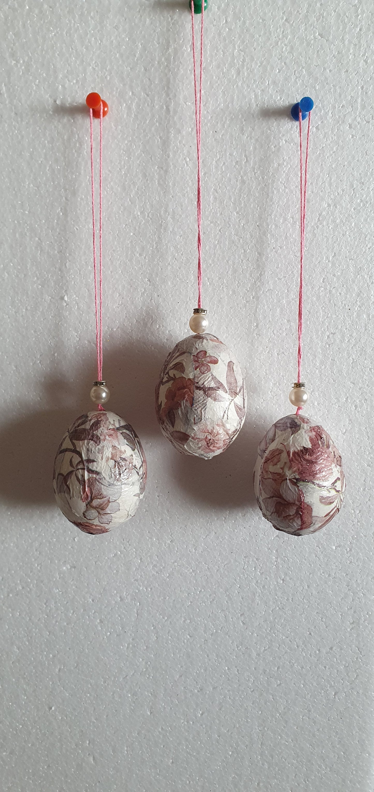 Decoupage Floral Decorated Egg Window/Tree Hanging Home Decor Gift